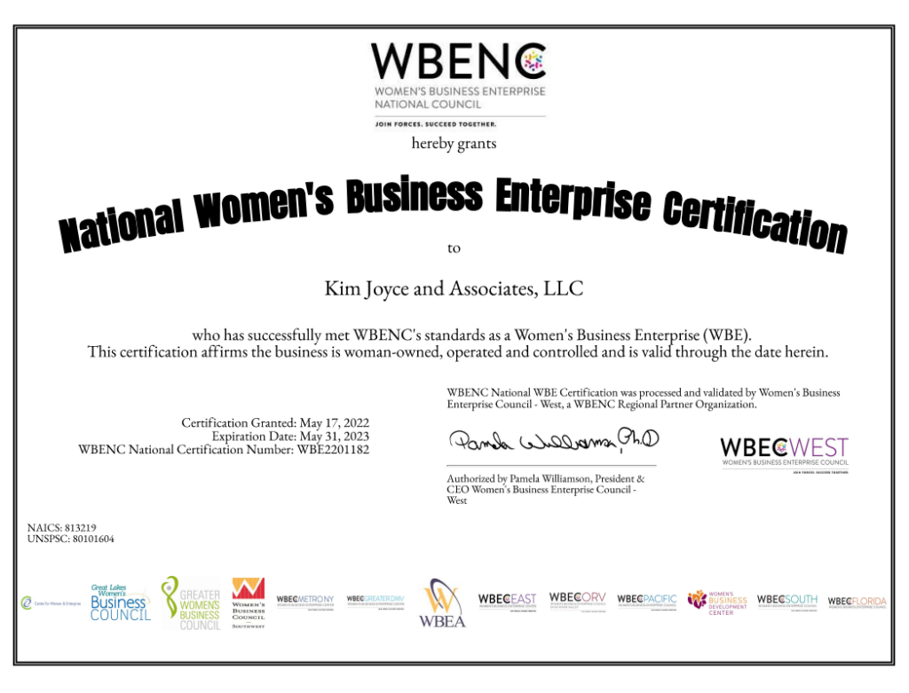 WBENC National Women's Business Enterprise Certification