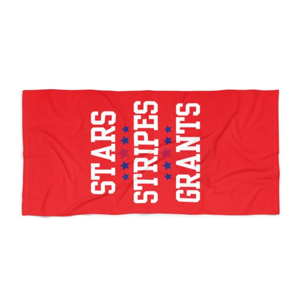 Stars, Stripes, Grants Red Beach Towel