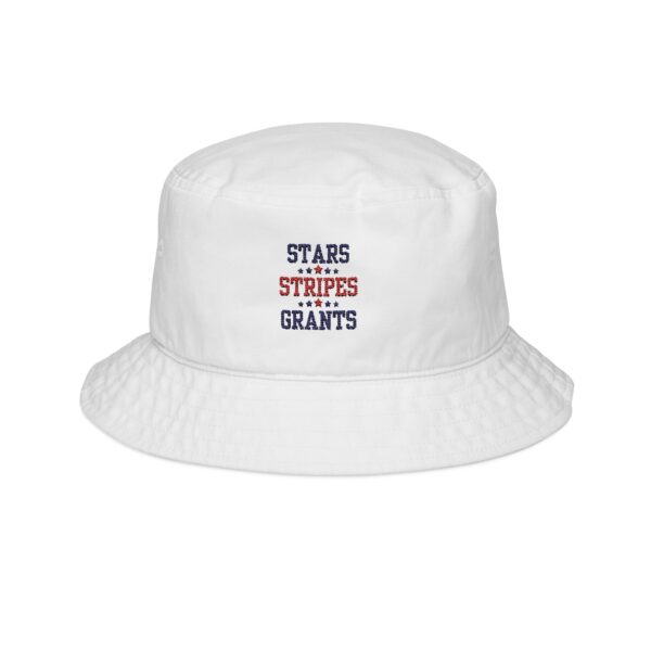 Stars, Stripes, Grants White Bucket Hat (Embroidery)
