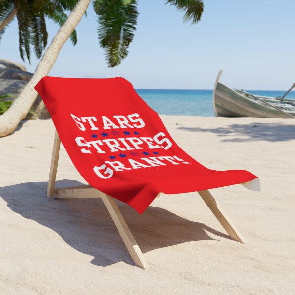 Stars, Stripes, Grants Red Beach Towel - Image 2