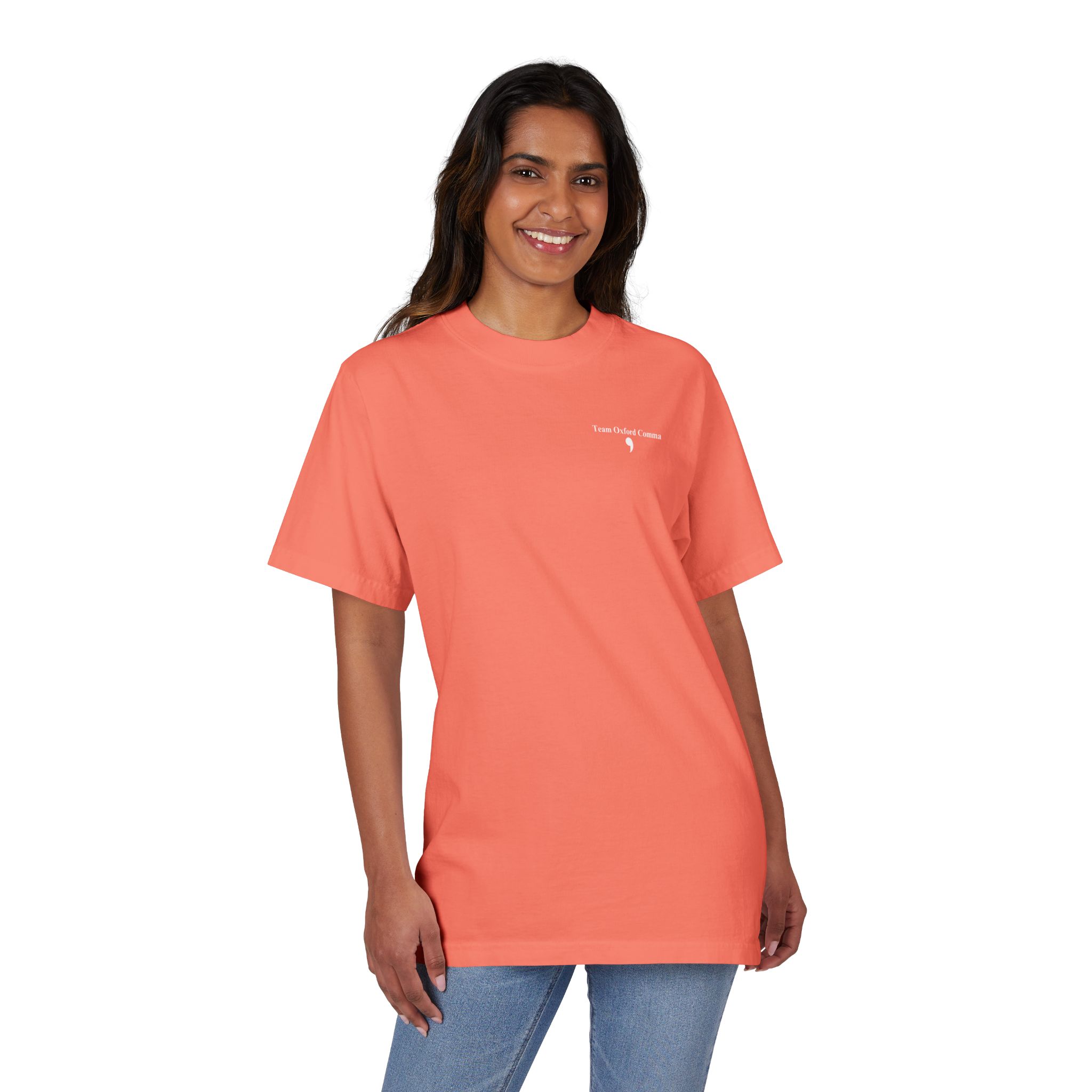 Unisex Team Oxford Comma Garment-Dyed Drop-Shoulder T-Shirt - Image 45