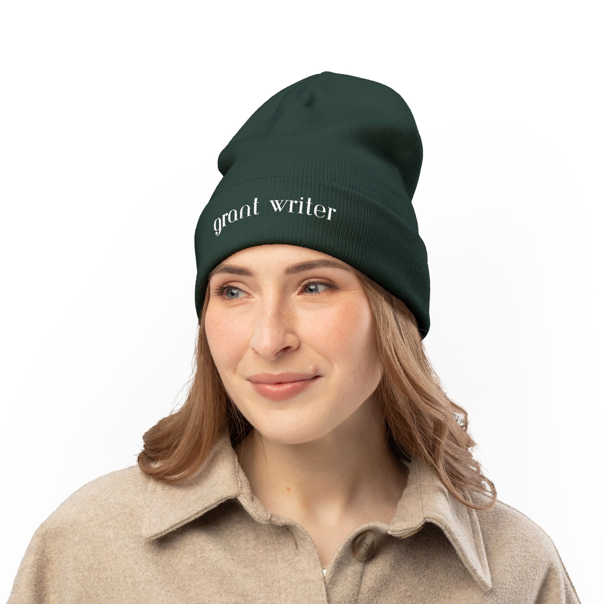 Grant Writer Knit Beanie (Embroidery)
