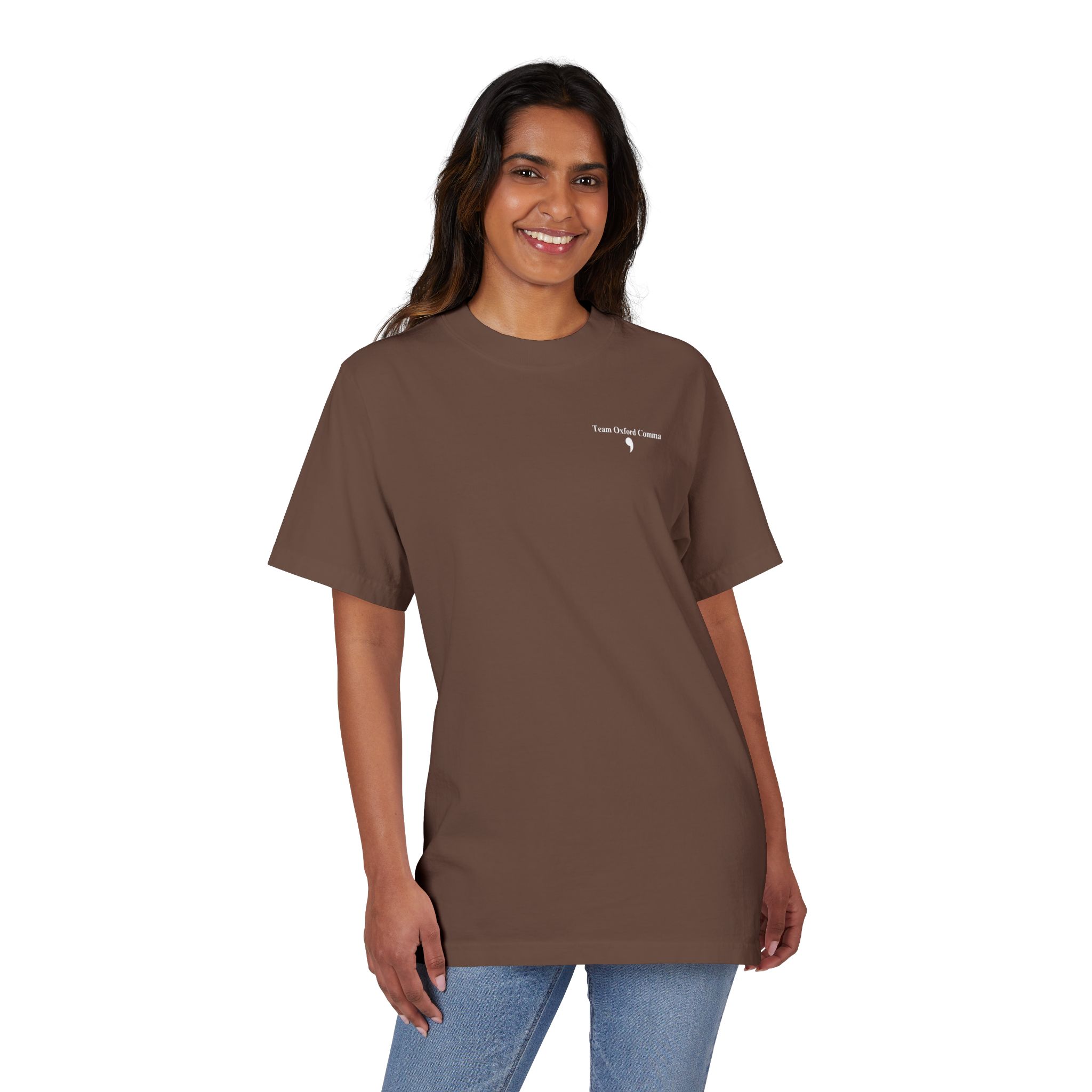Unisex Team Oxford Comma Garment-Dyed Drop-Shoulder T-Shirt