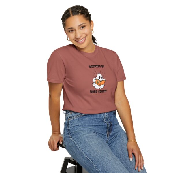 Haunted By Word Counts Unisex Garment-Dyed T-shirt - Image 74