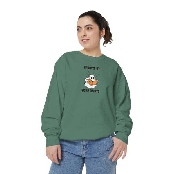 Haunted By Word Counts Unisex Garment-Dyed Sweatshirt - Image 29