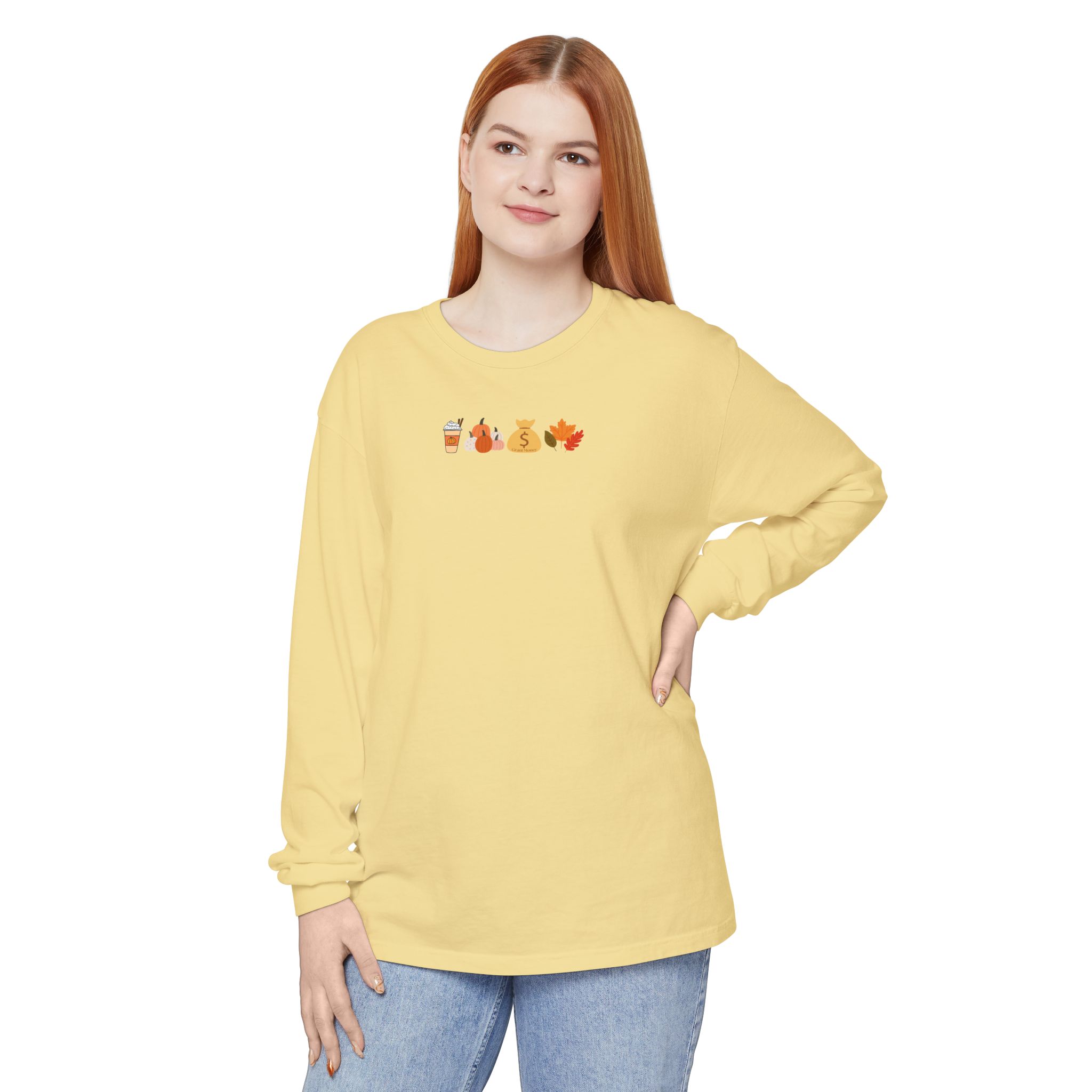 Fall Unisex Garment-dyed Long Sleeve T-Shirt - Image 39