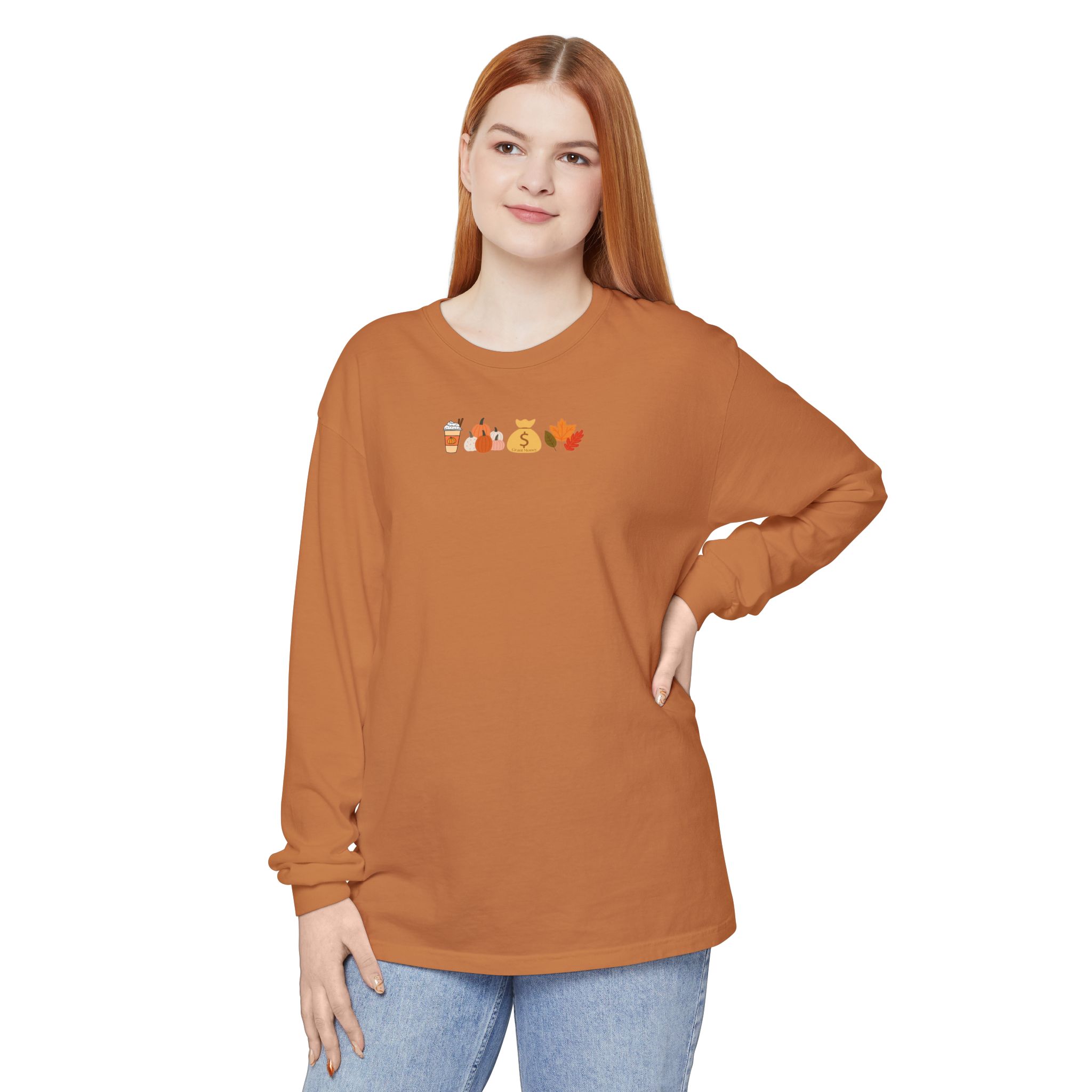 Fall Unisex Garment-dyed Long Sleeve T-Shirt - Image 4