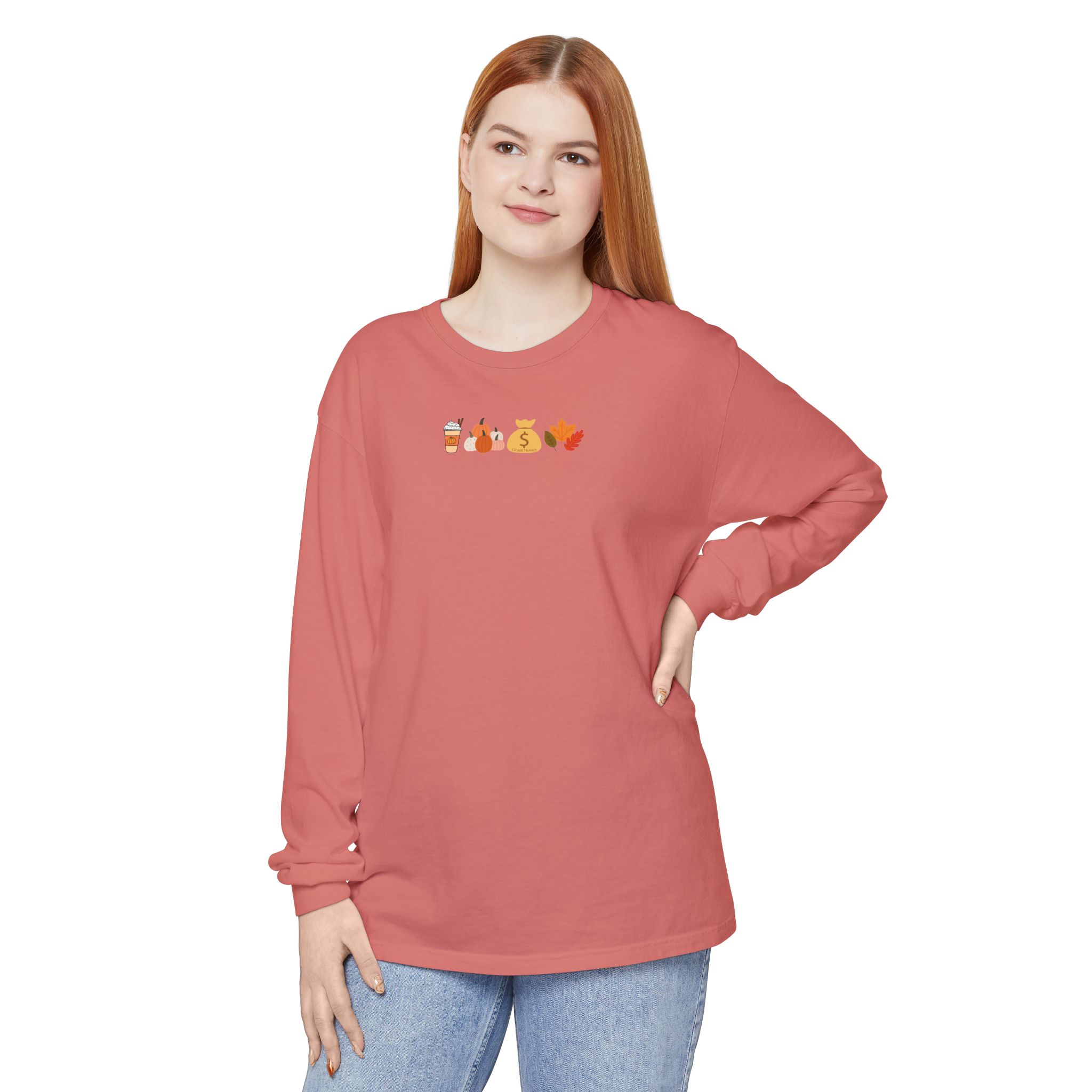 Fall Unisex Garment-dyed Long Sleeve T-Shirt - Image 63