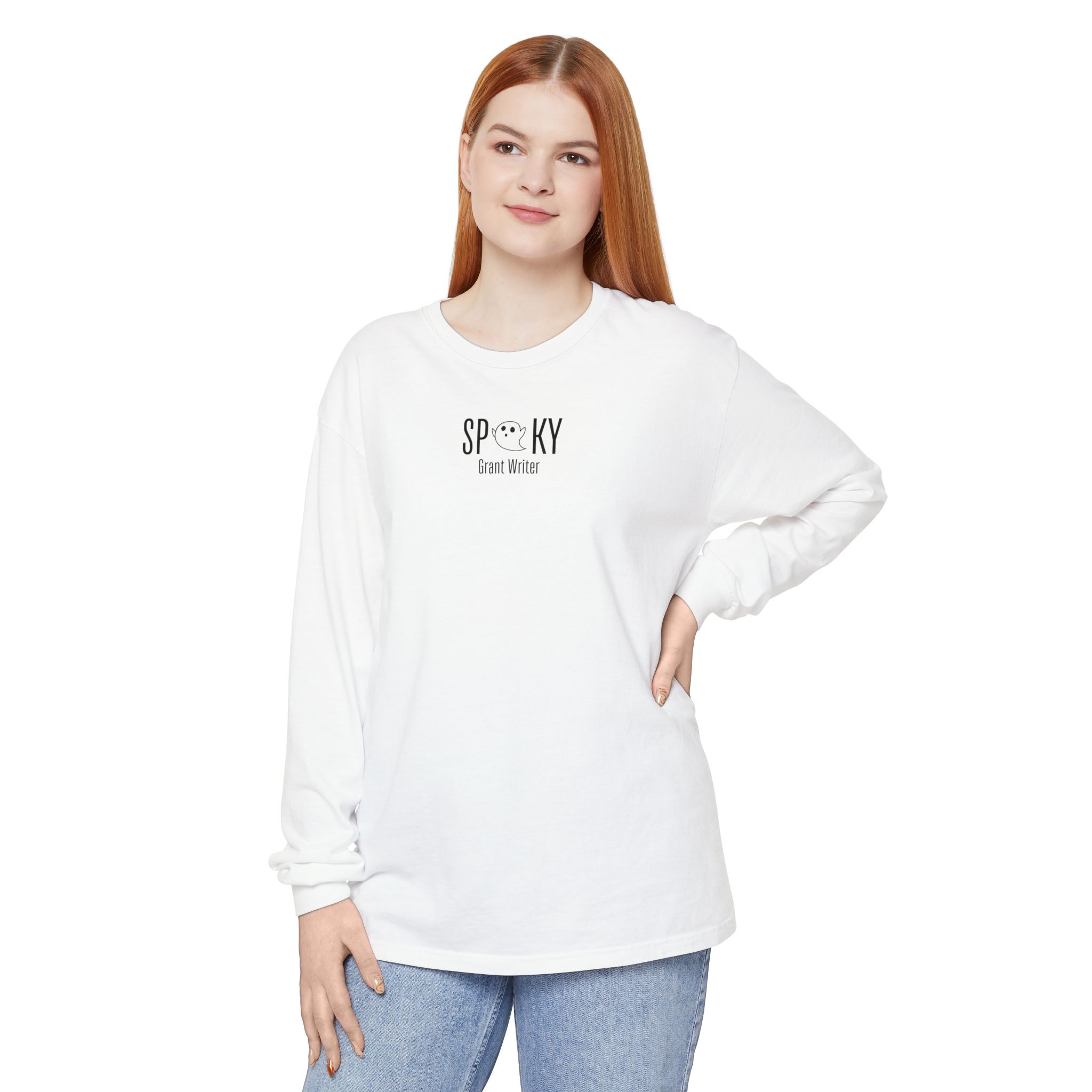 Spooky Grant Writer Unisex Garment-dyed Long Sleeve T-Shirt - Image 11