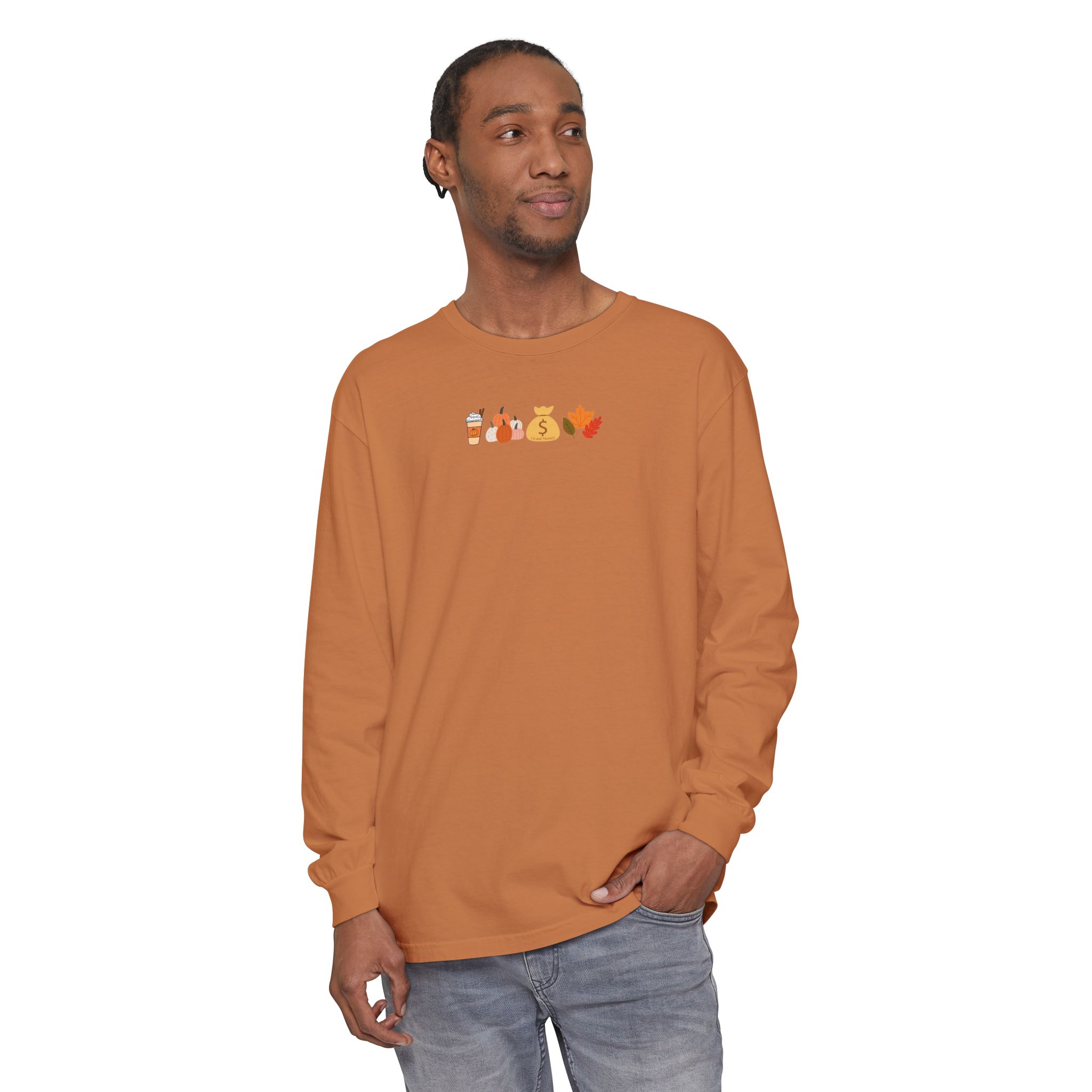 Fall Unisex Garment-dyed Long Sleeve T-Shirt