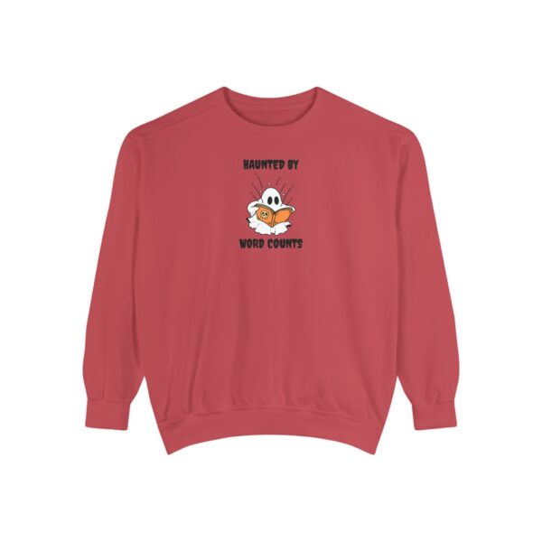 Haunted By Word Counts Unisex Garment-Dyed Sweatshirt - Image 2