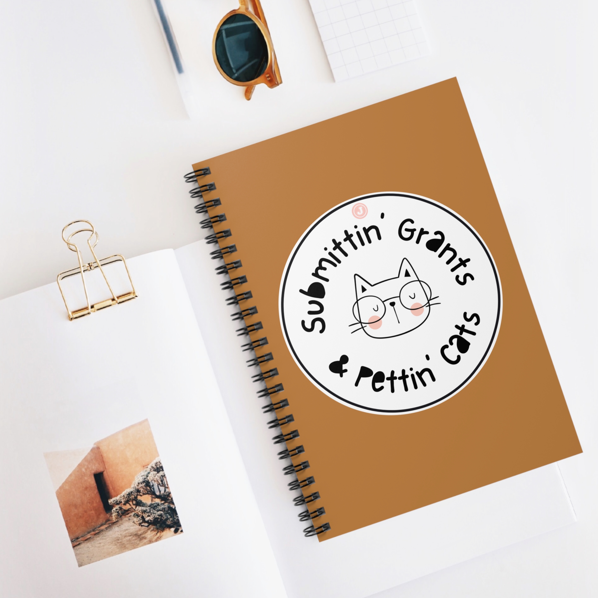 Submittin' Grants & Pettin' Cats Spiral Notebook - Ruled Line - Image 5