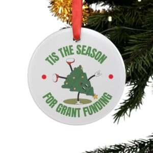 Christmas Grant Funding Acrylic Ornament with Ribbon