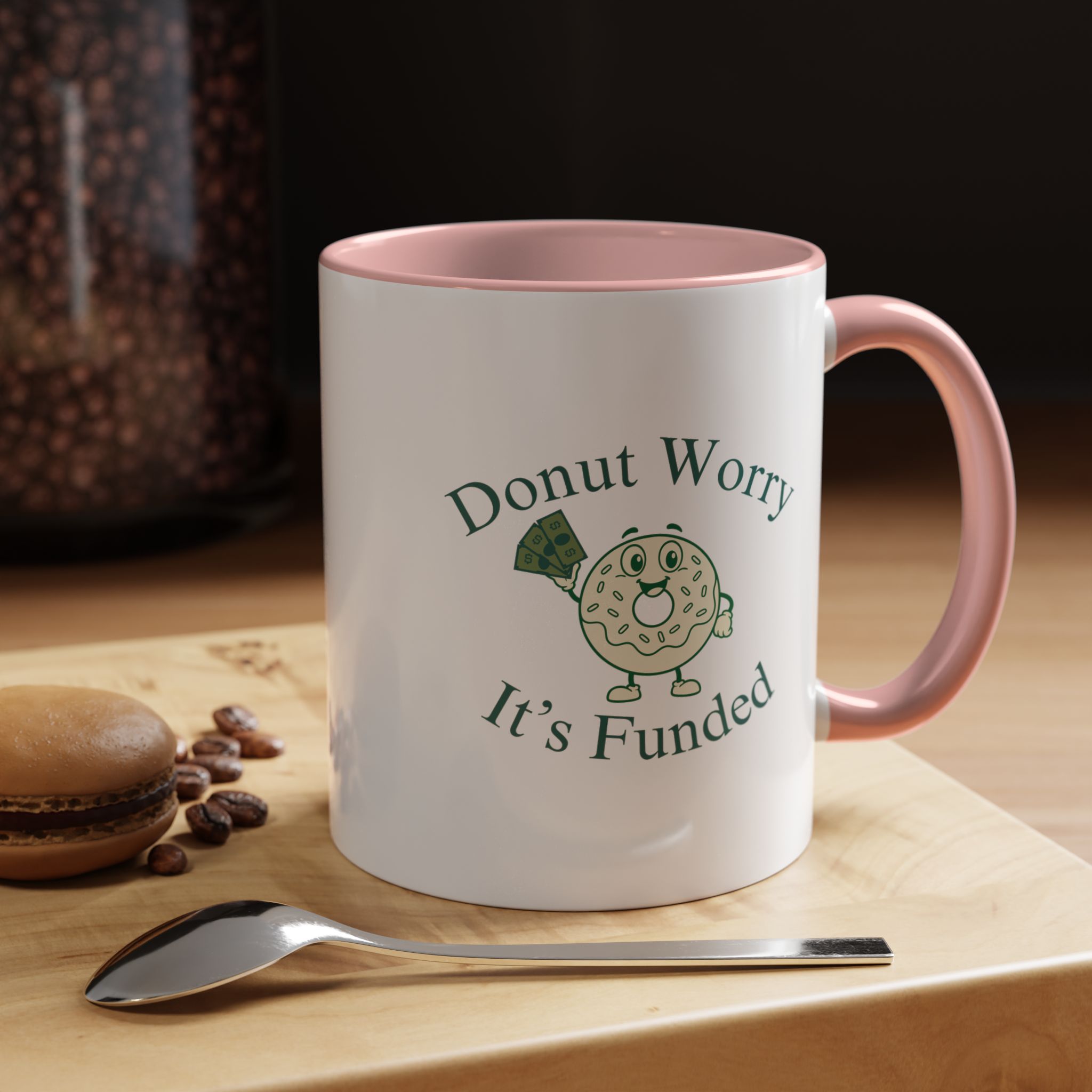 Donut Worry, It's Funded Accent Coffee Mug (11, 15oz) - Image 16