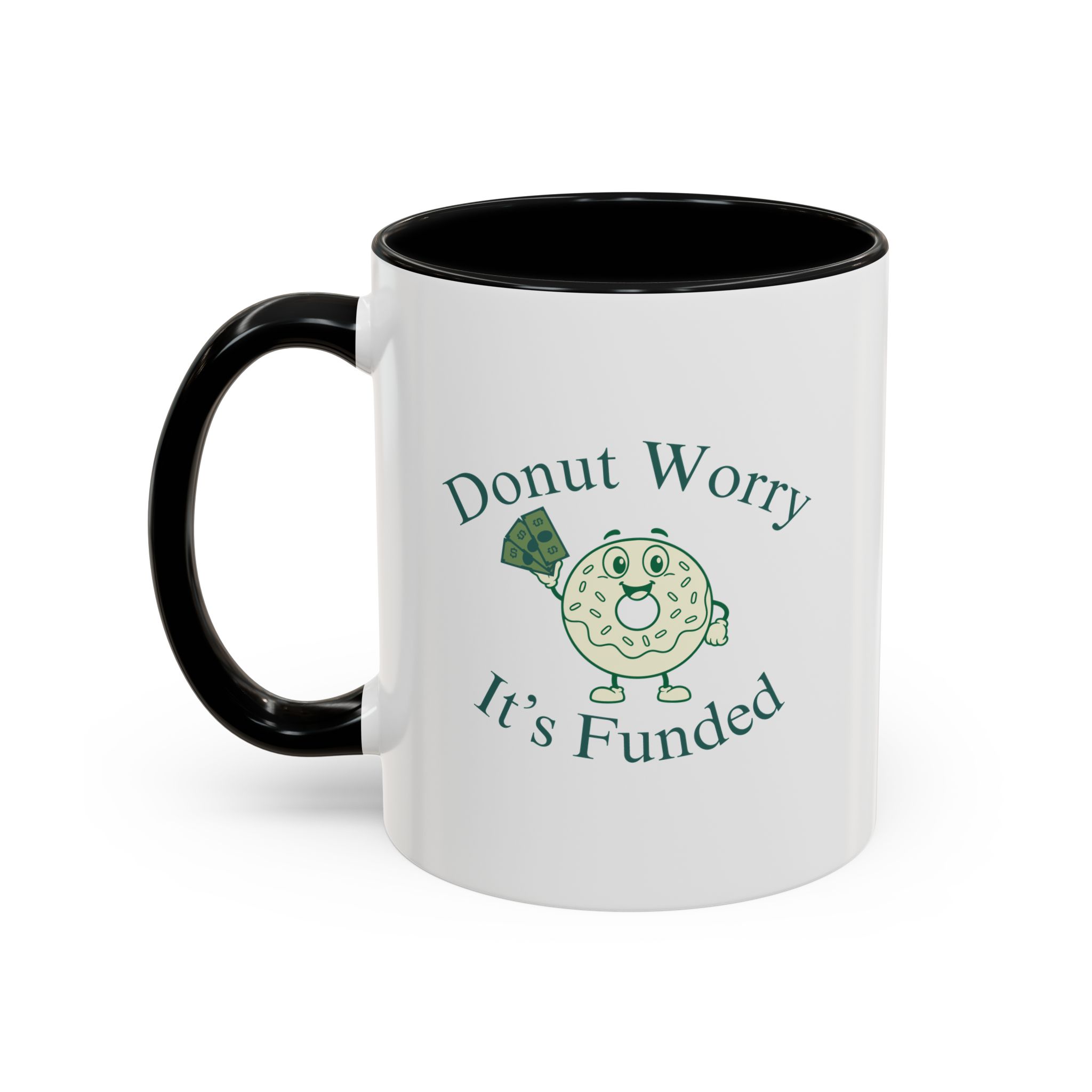 Donut Worry, It's Funded Accent Coffee Mug (11, 15oz) - Image 6