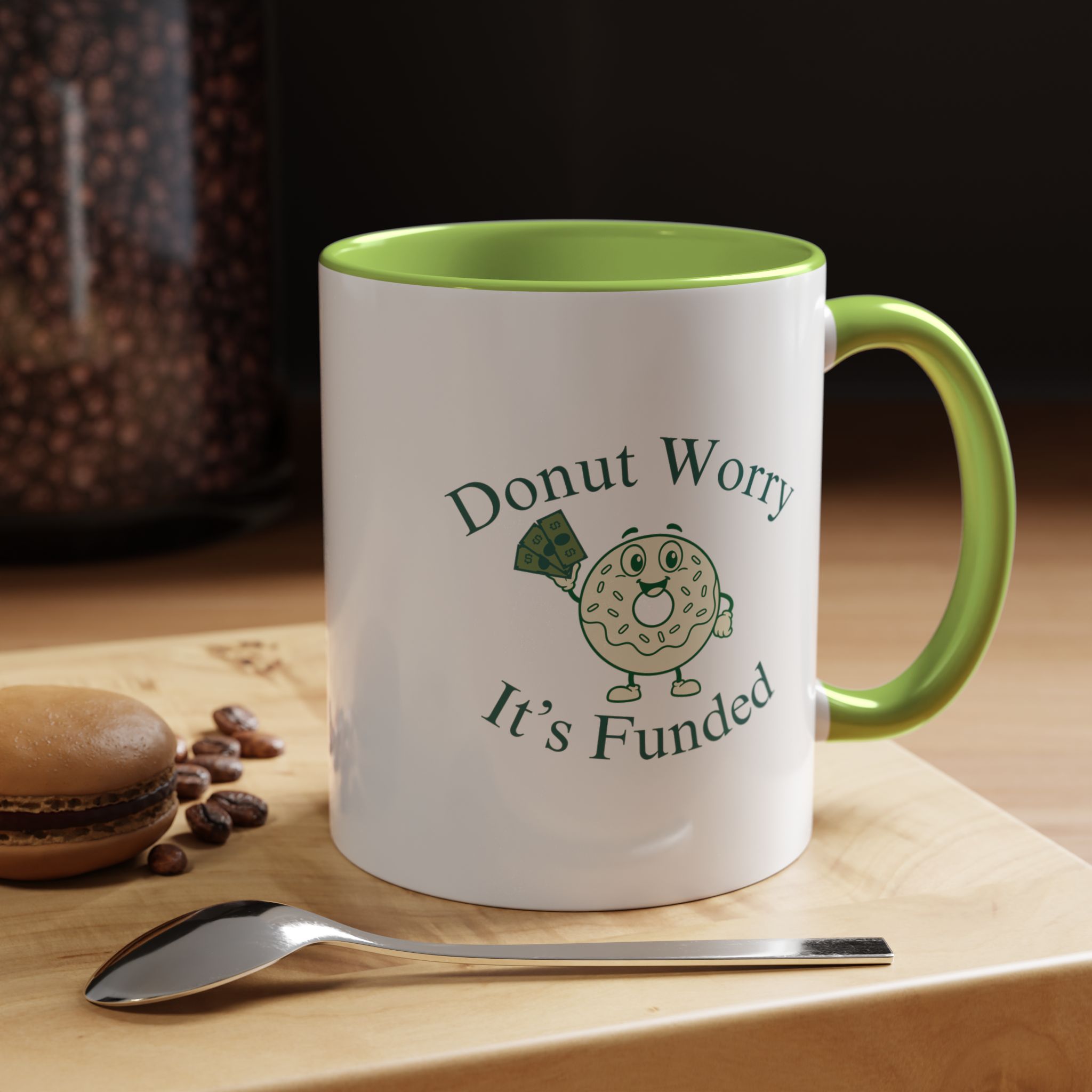 Donut Worry, It's Funded Accent Coffee Mug (11, 15oz) - Image 4