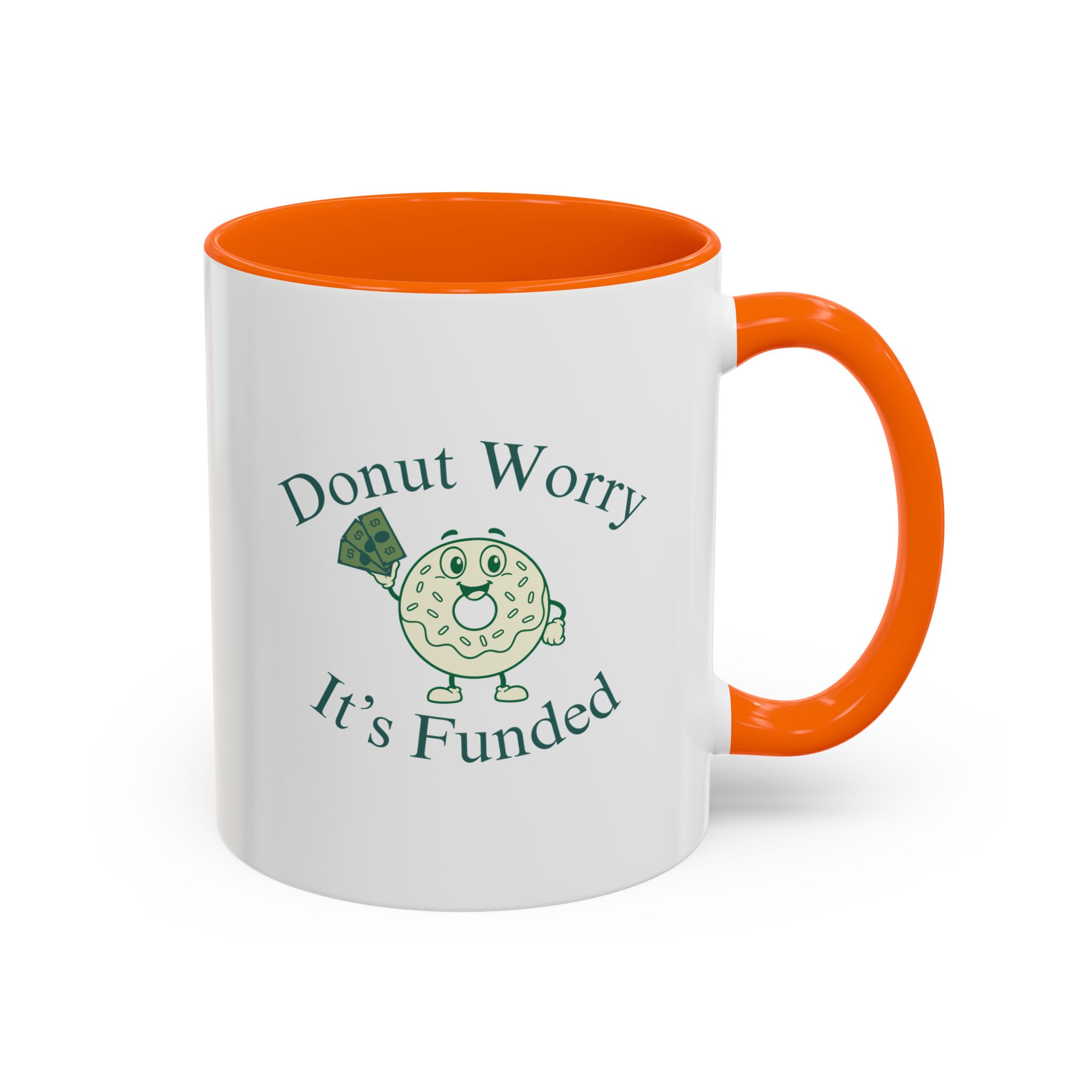 Donut Worry, It's Funded Accent Coffee Mug (11, 15oz) - Image 25