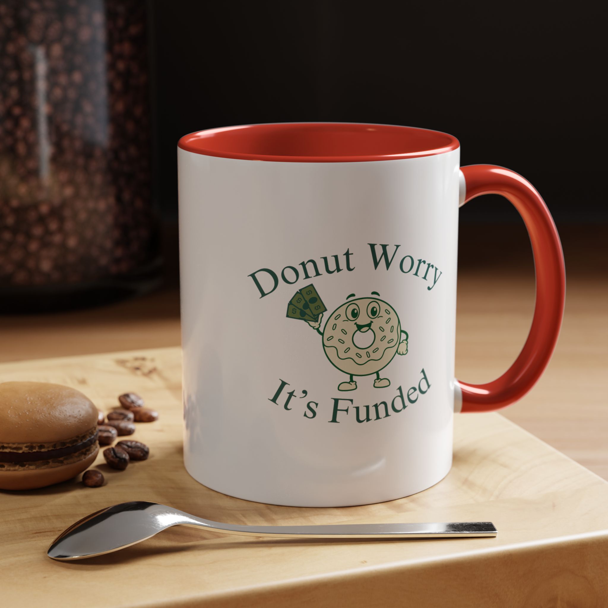 Donut Worry, It's Funded Accent Coffee Mug (11, 15oz) - Image 20