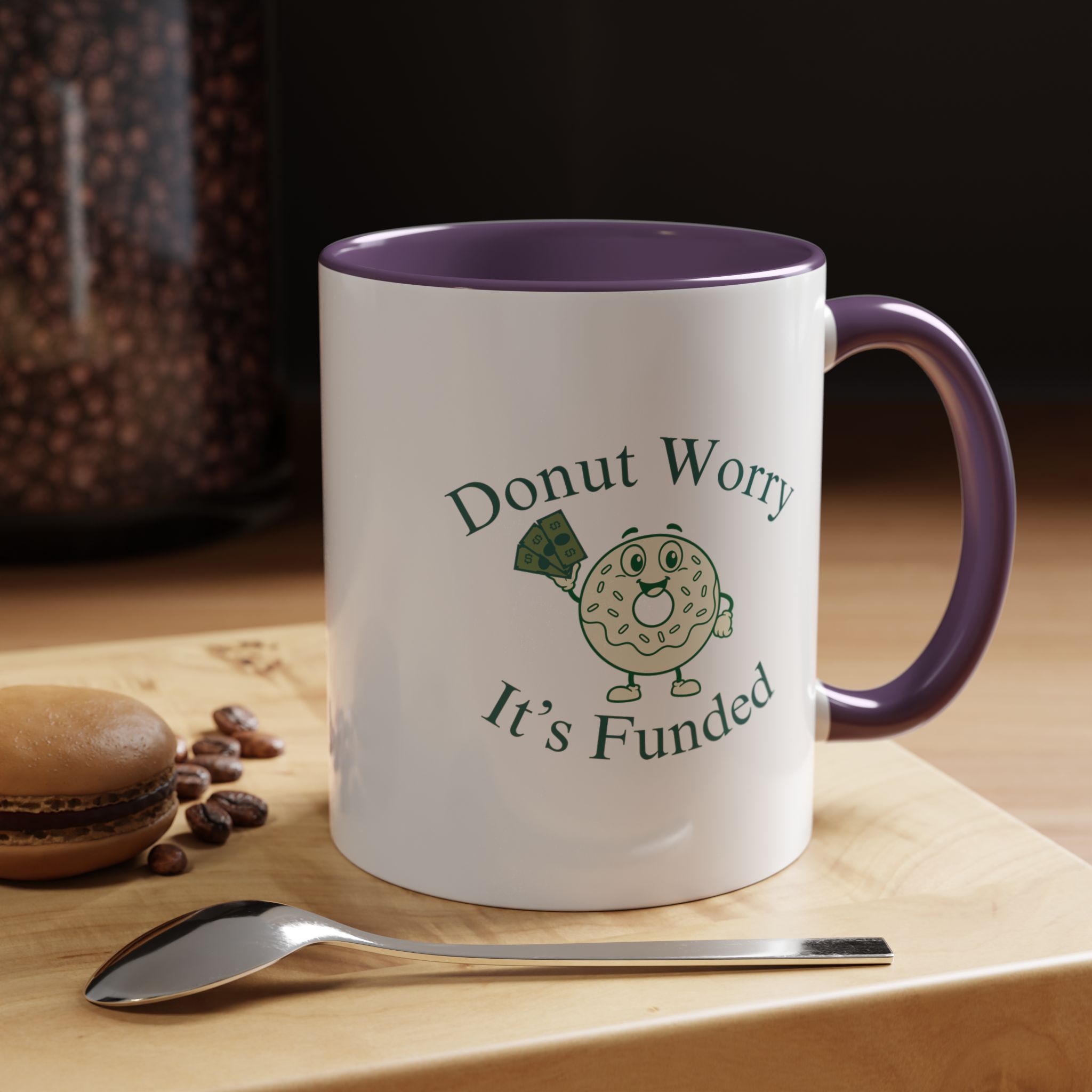 Donut Worry, It's Funded Accent Coffee Mug (11, 15oz) - Image 36