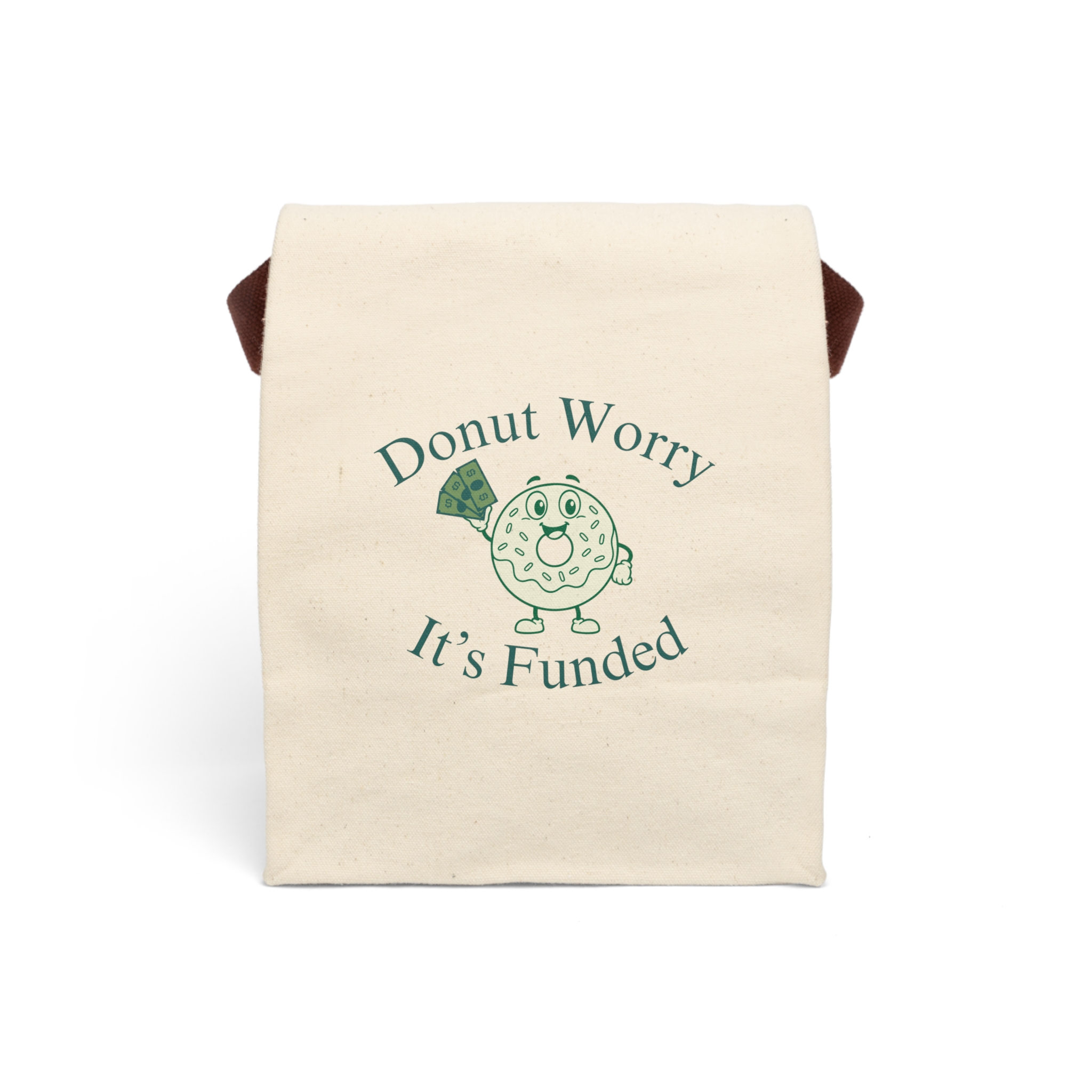 Donut Worry, It's Funded Canvas Lunch Bag With Strap