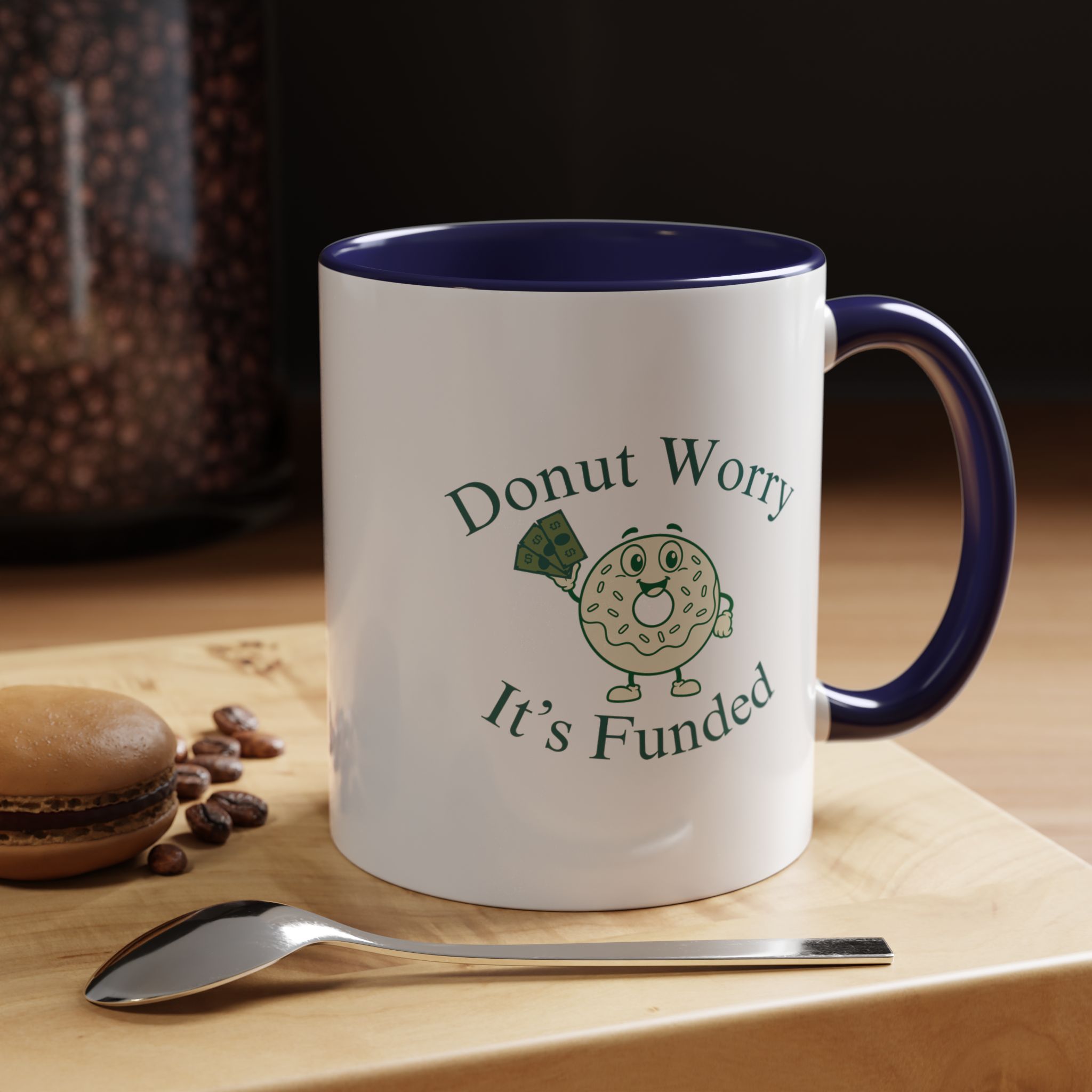 Donut Worry, It's Funded Accent Coffee Mug (11, 15oz) - Image 12