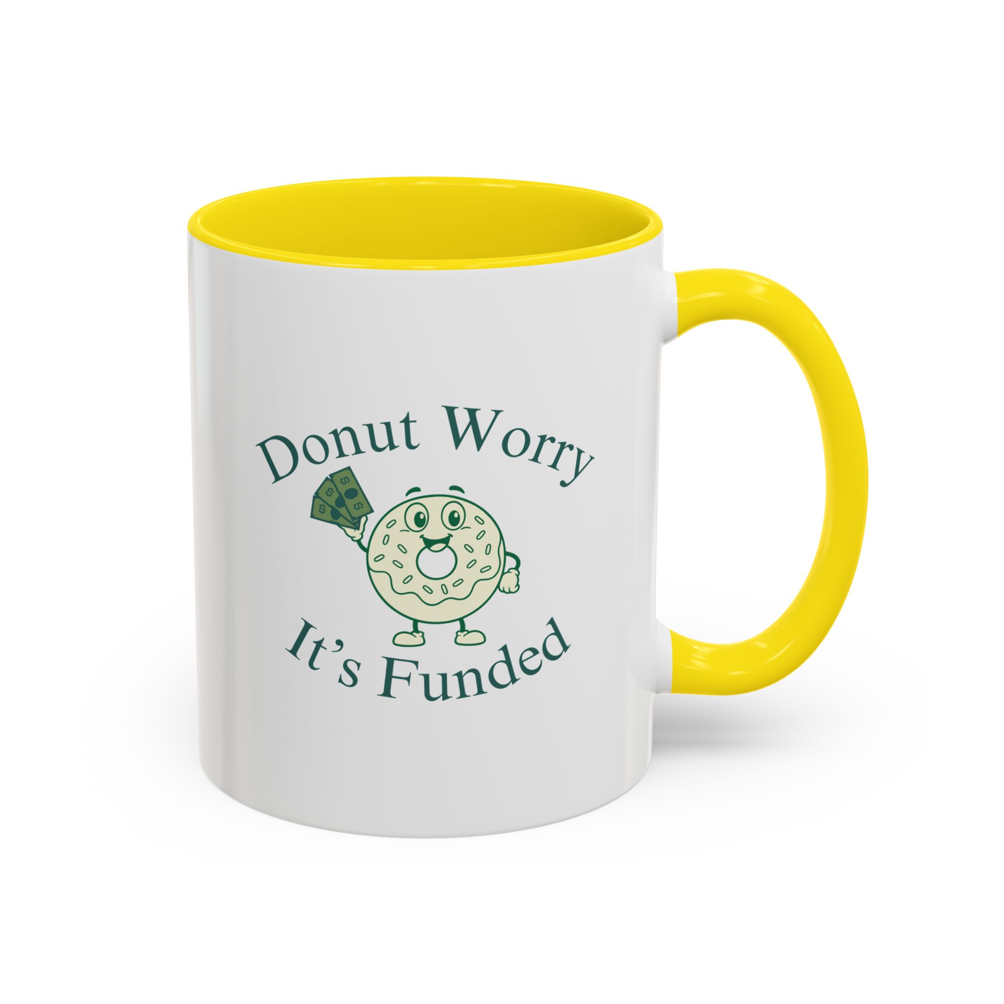 Donut Worry, It's Funded Accent Coffee Mug (11, 15oz) - Image 29