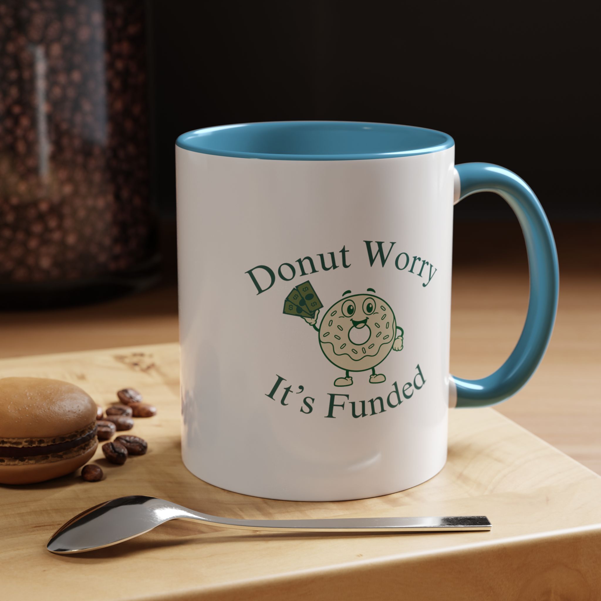 Donut Worry, It's Funded Accent Coffee Mug (11, 15oz) - Image 24