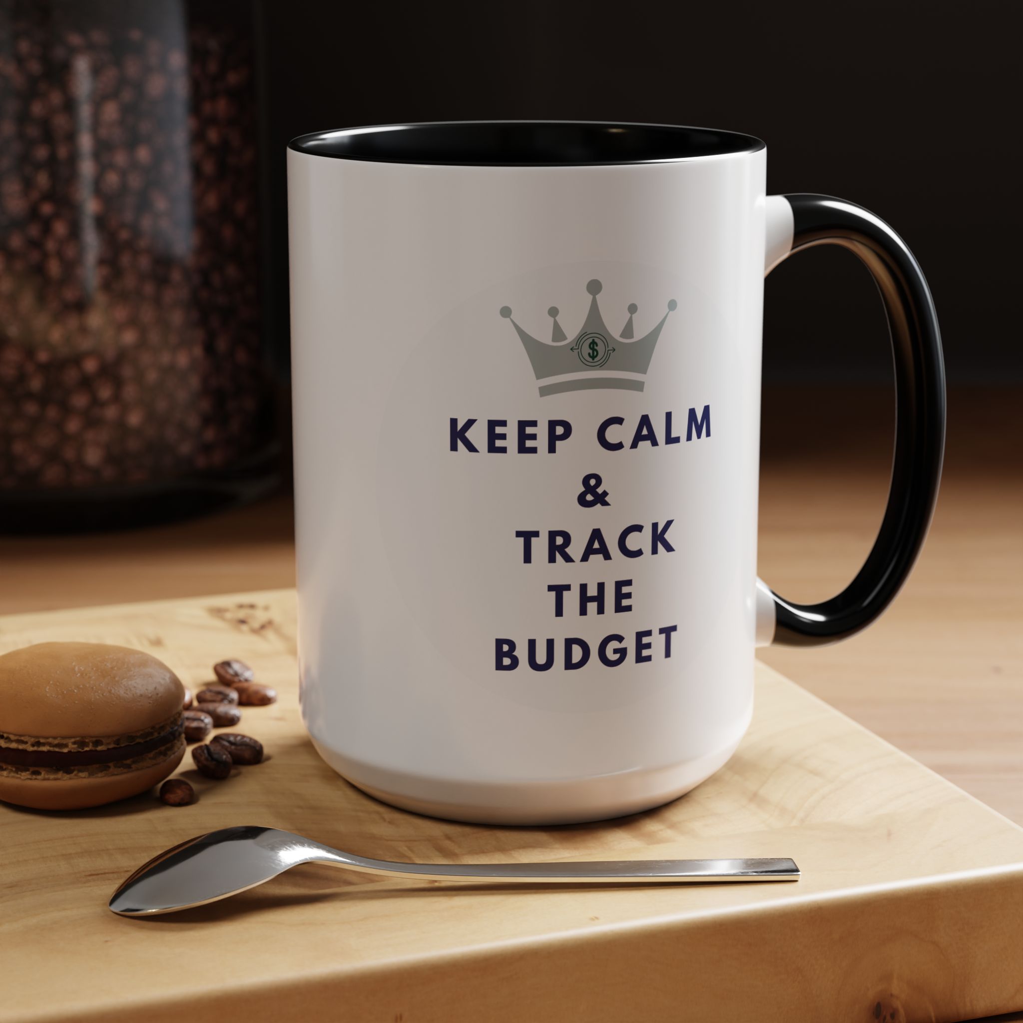 Keep Calm & Track The Budget Accent Coffee Mug (11, 15oz) - Image 24