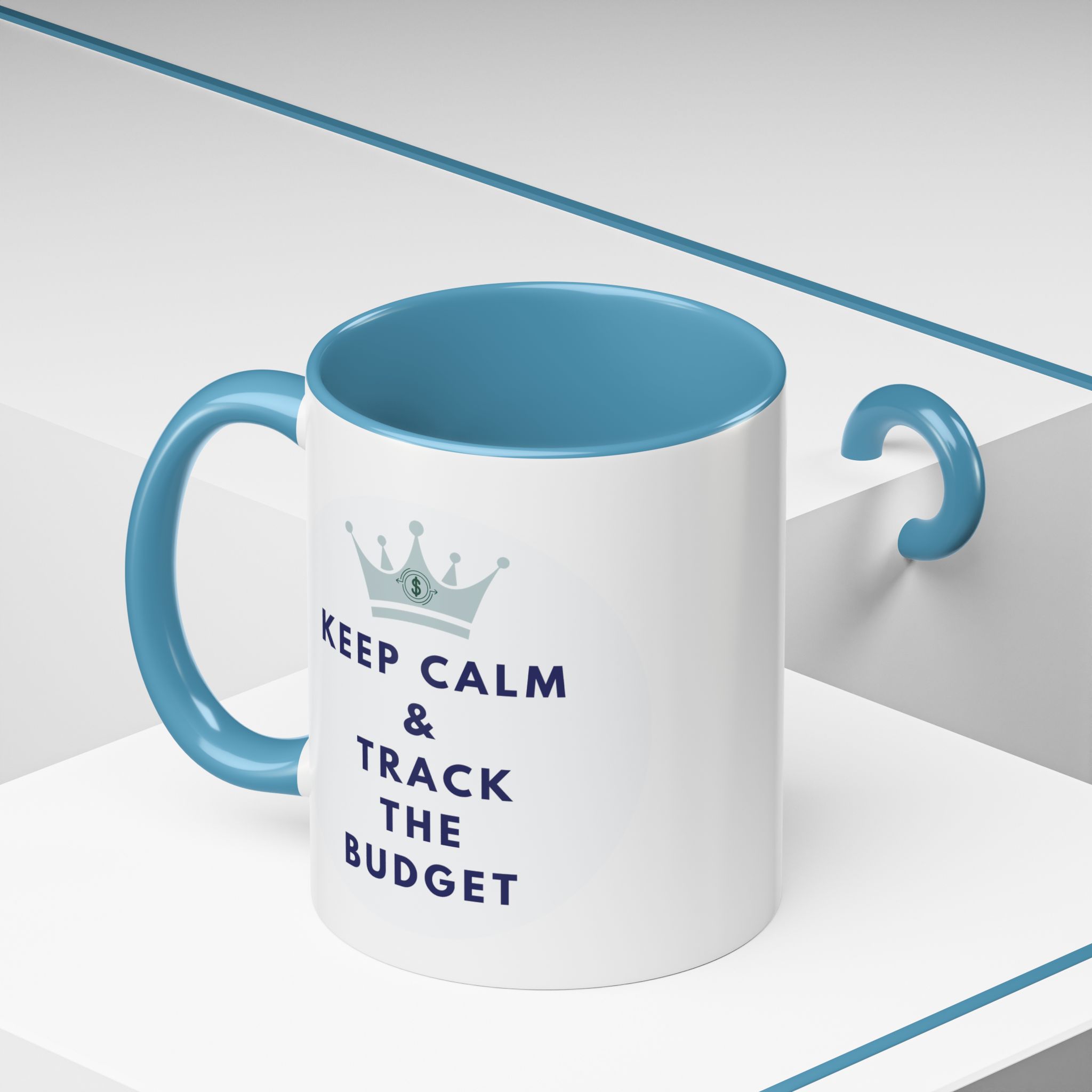 Keep Calm & Track The Budget Accent Coffee Mug (11, 15oz) - Image 30