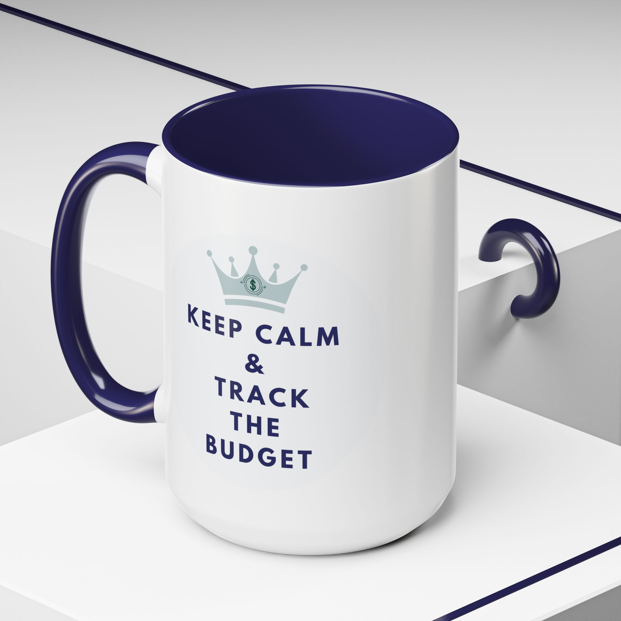 Keep Calm & Track The Budget Accent Coffee Mug (11, 15oz) - Image 5