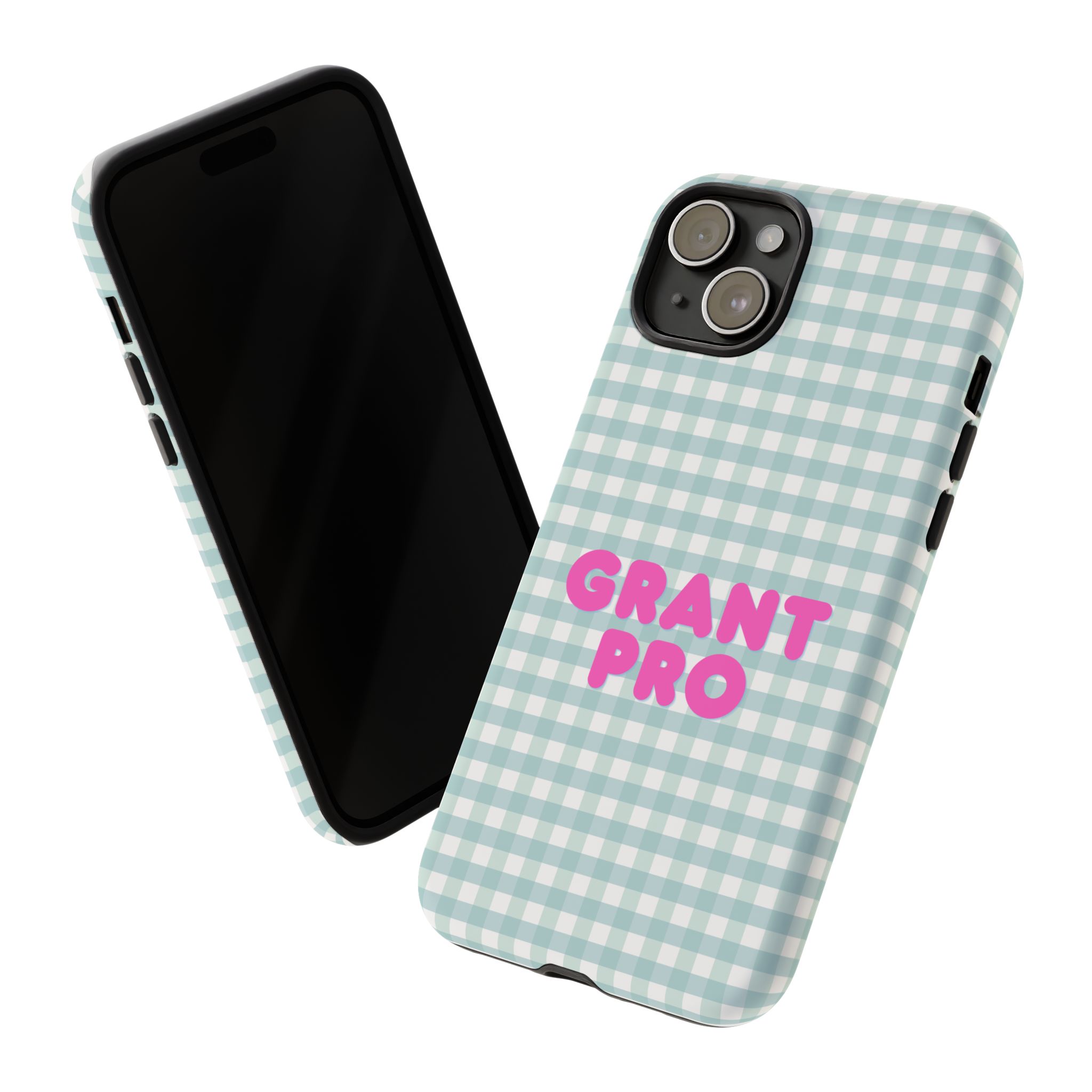Light Blue Checkered Grant Pro Tough Case - Image 44