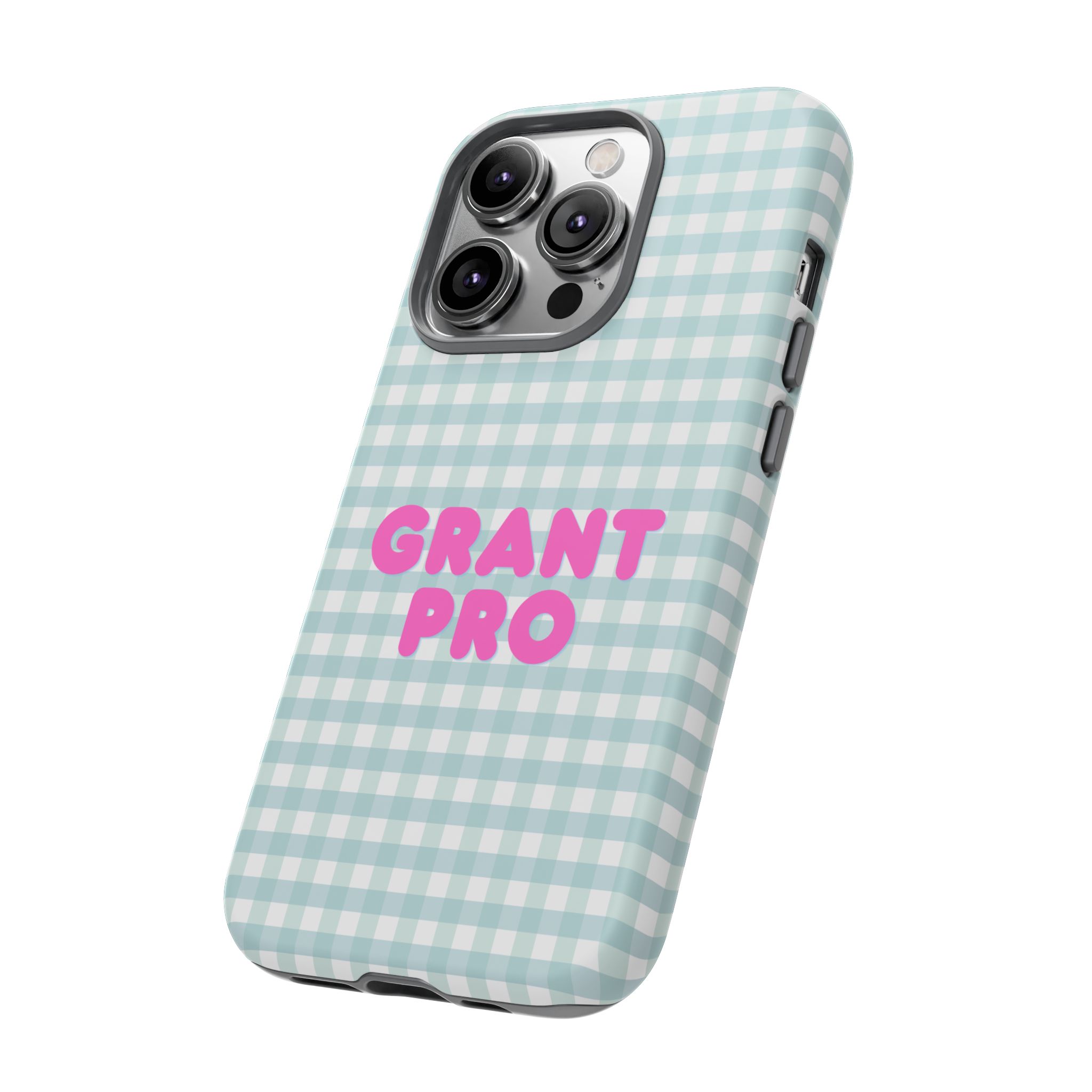 Light Blue Checkered Grant Pro Tough Case - Image 15
