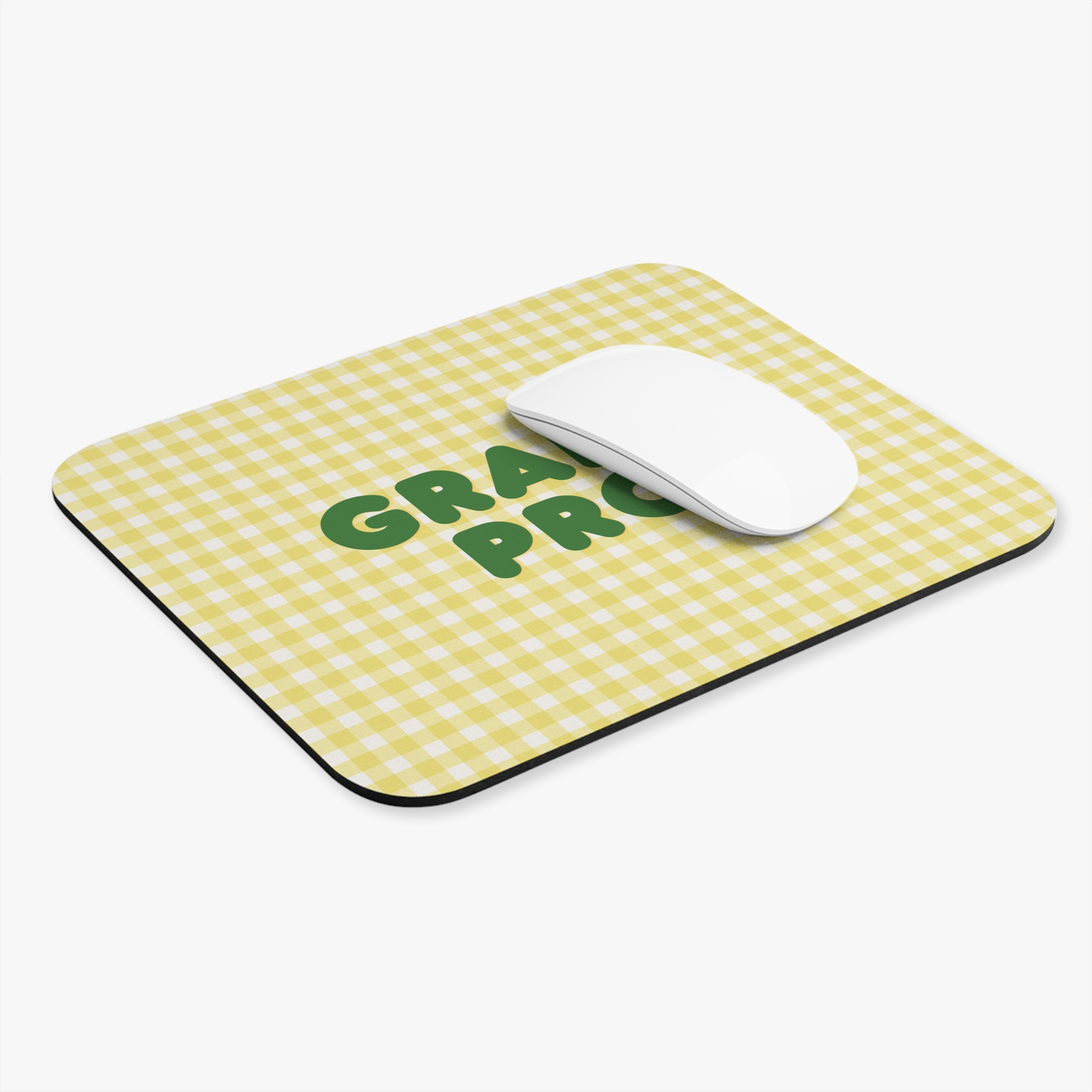 Spring Yellow Checkered Grant Pro Mouse Pad (Rectangle) - Image 4