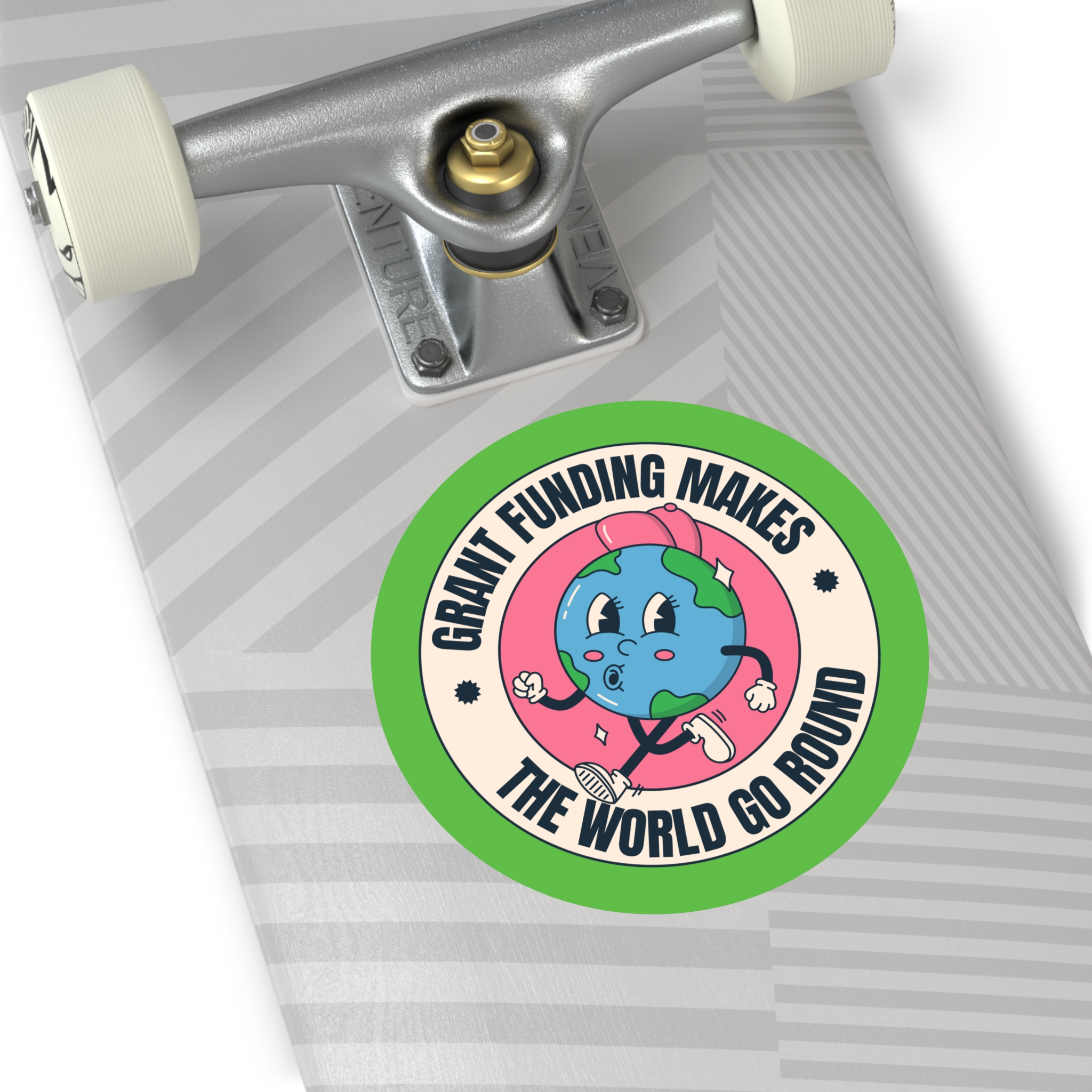 Grant Funding Makes The World Go Round - Round Vinyl Sticker - Image 16