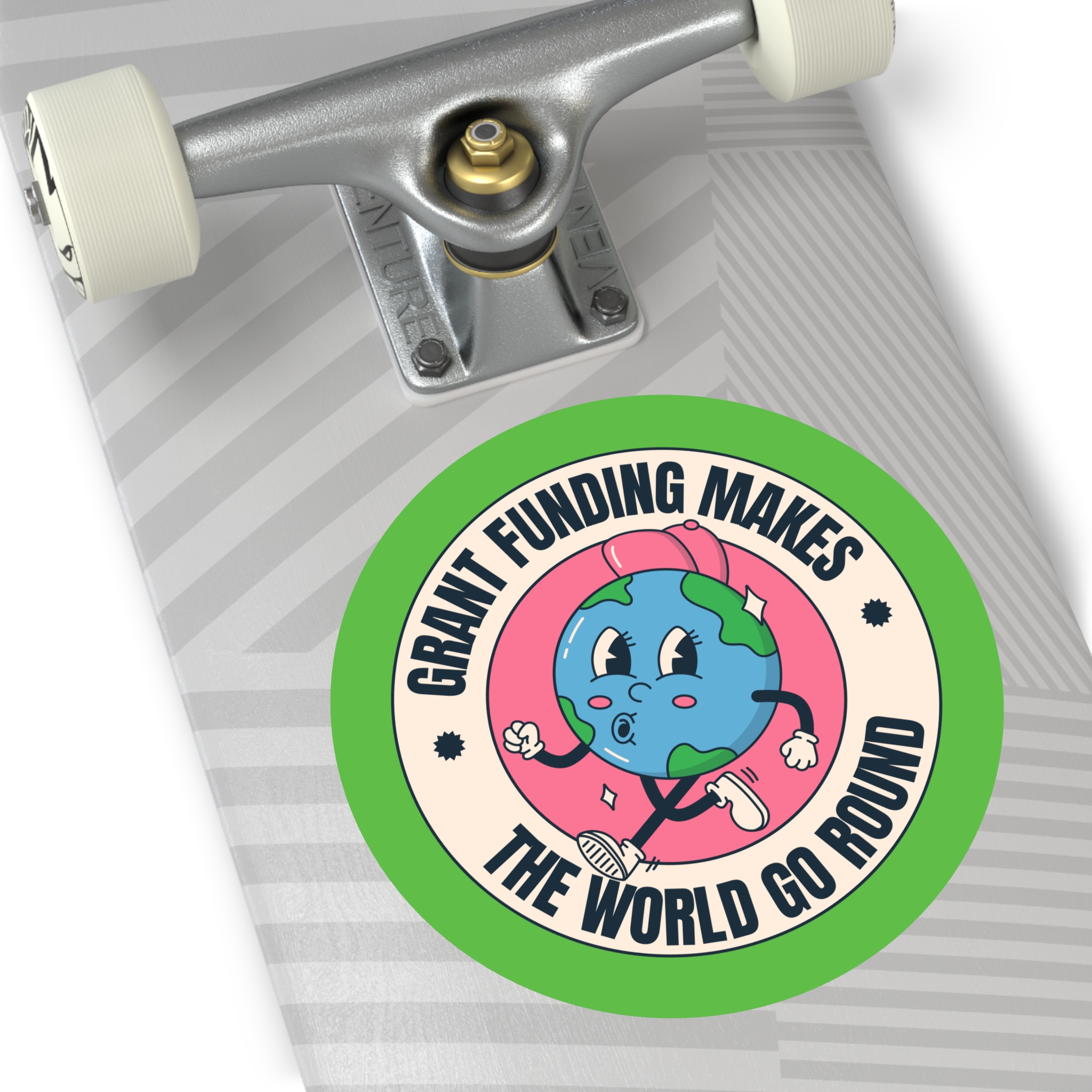 Grant Funding Makes The World Go Round - Round Vinyl Sticker - Image 20
