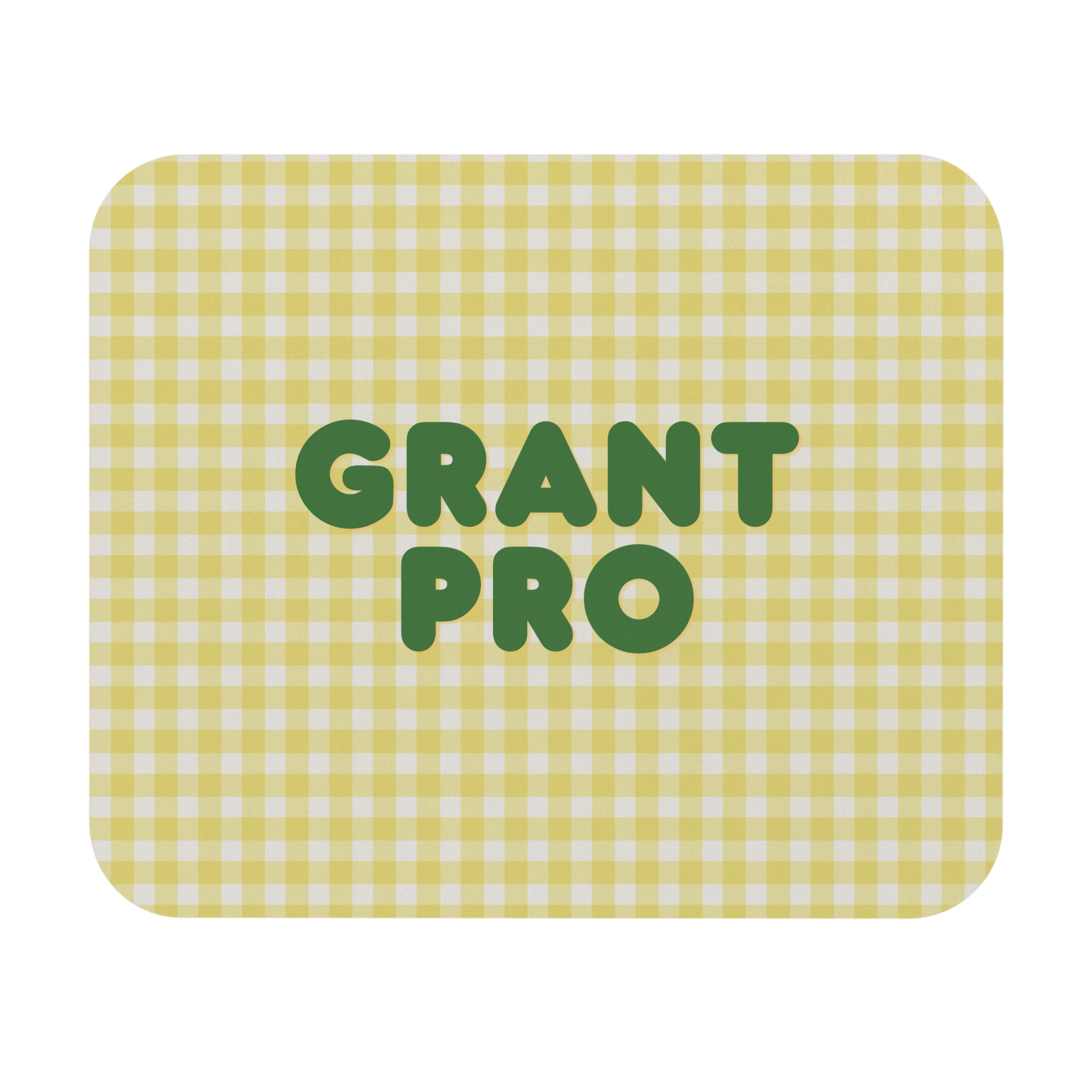 Spring Yellow Checkered Grant Pro Mouse Pad (Rectangle) - Image 2