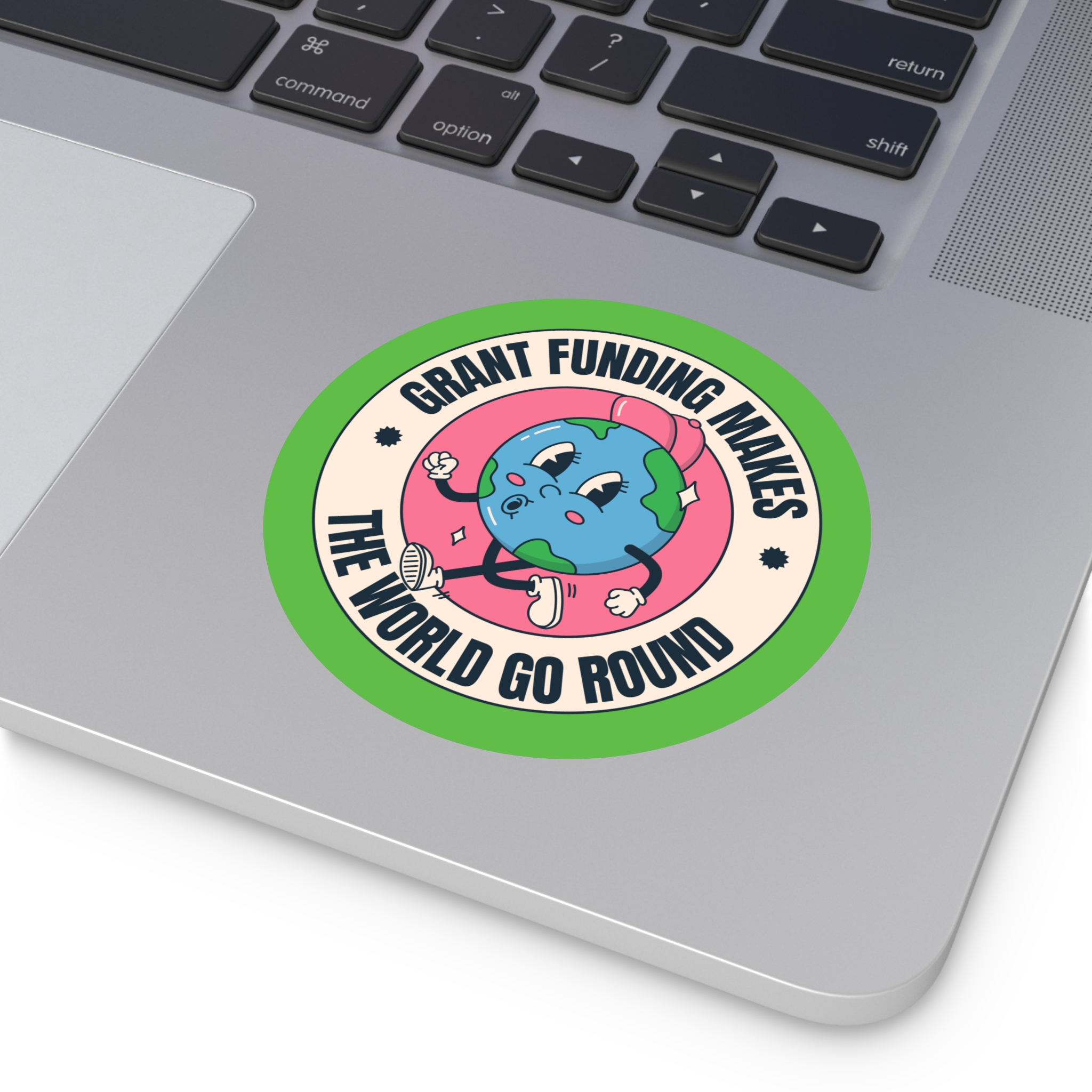 Grant Funding Makes The World Go Round - Round Vinyl Sticker - Image 12