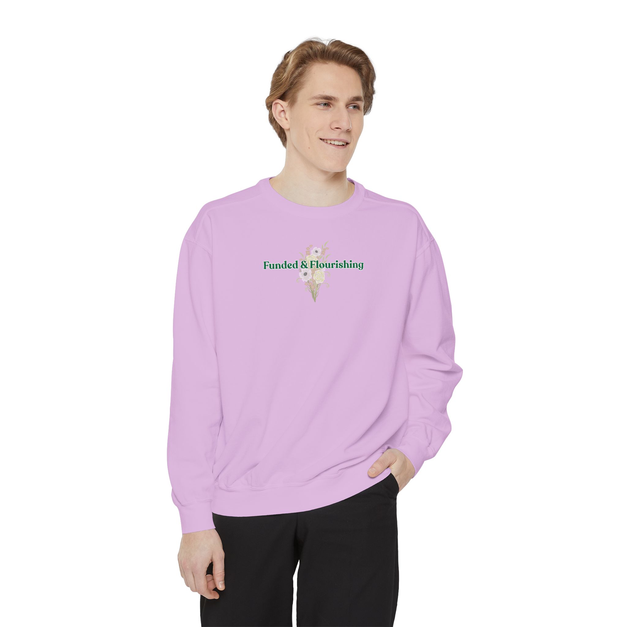Funded & Flourishing Unisex Garment-Dyed Sweatshirt - Image 3