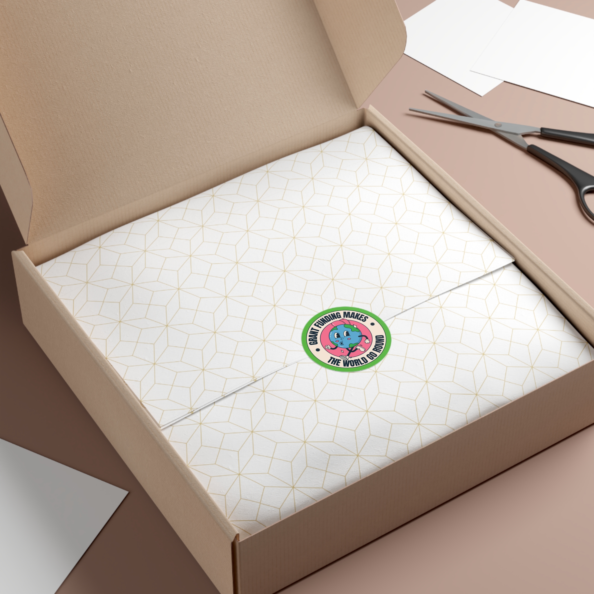 Grant Funding Makes The World Go Round - Round Vinyl Sticker - Image 3