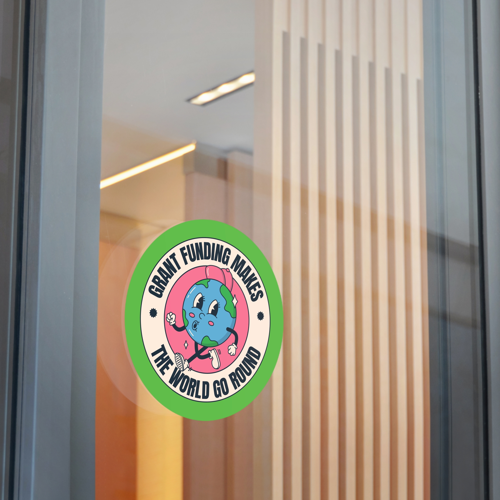 Grant Funding Makes The World Go Round - Round Vinyl Sticker - Image 19