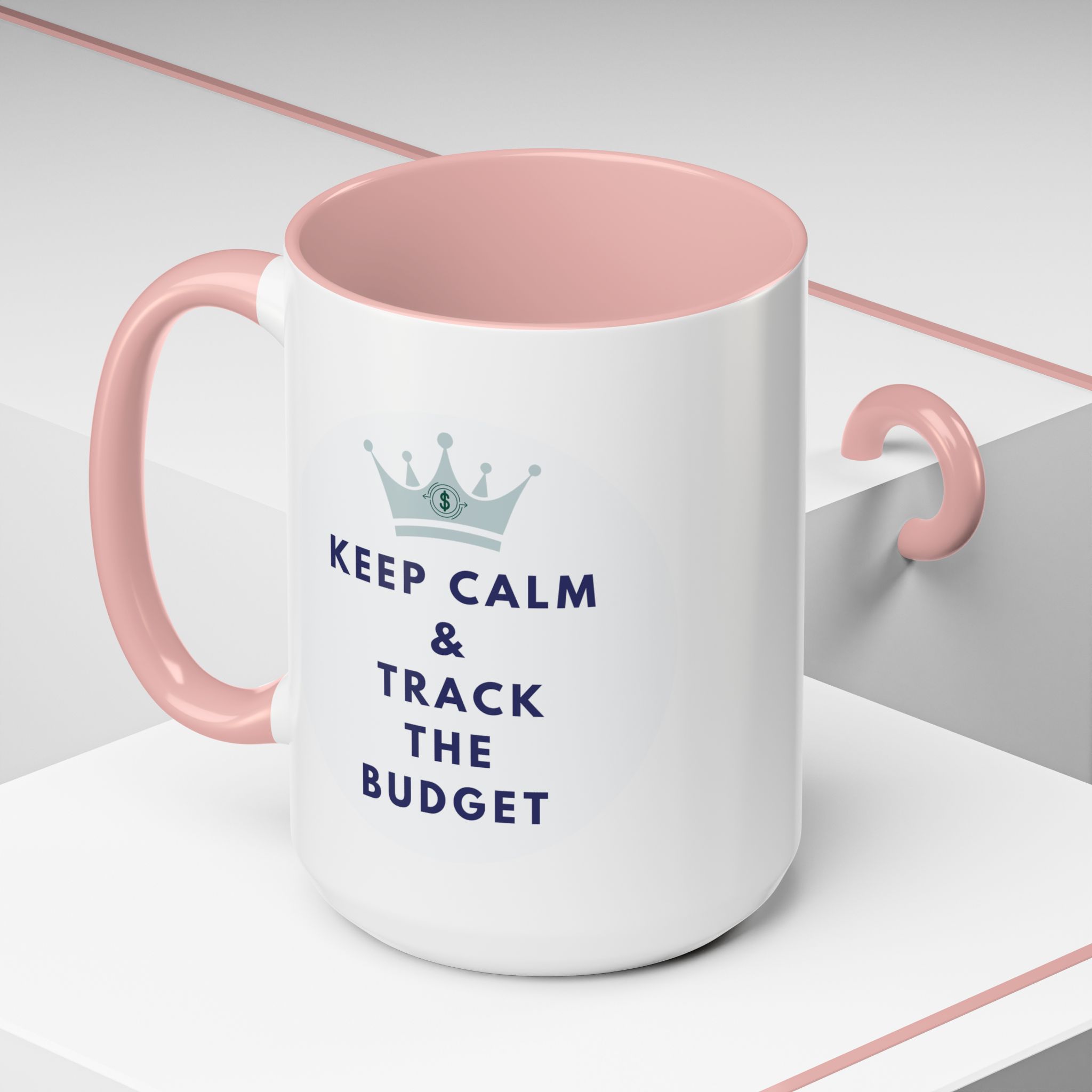 Keep Calm & Track The Budget Accent Coffee Mug (11, 15oz) - Image 40