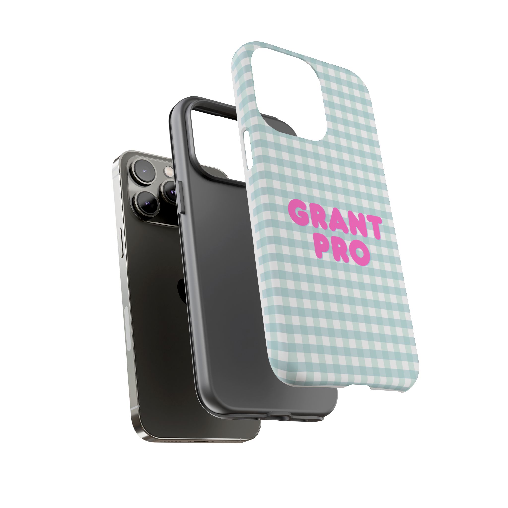 Light Blue Checkered Grant Pro Tough Case - Image 32