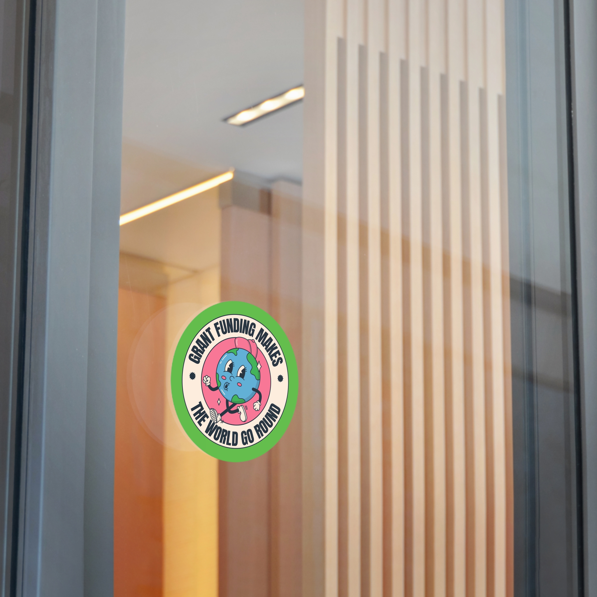 Grant Funding Makes The World Go Round - Round Vinyl Sticker - Image 11