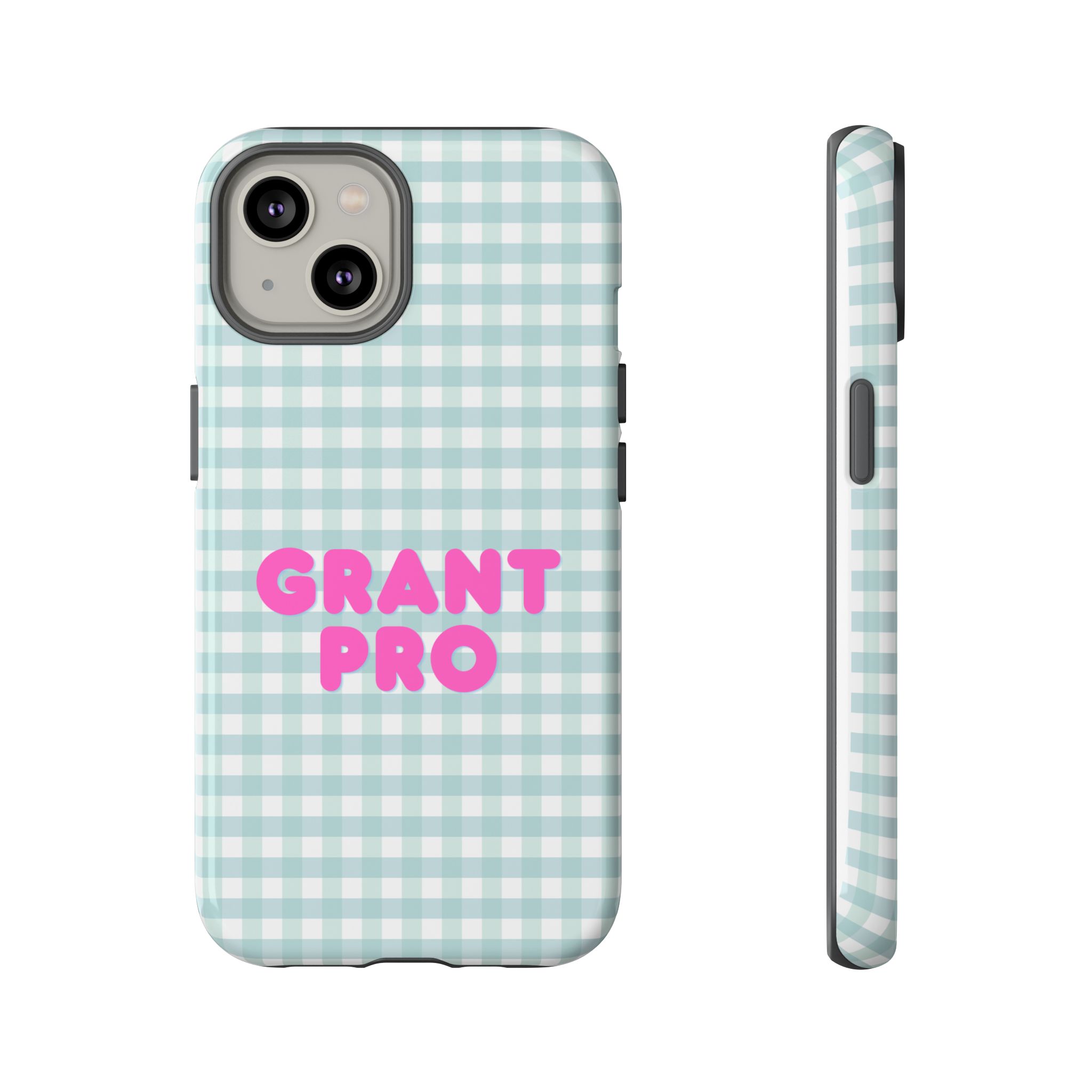 Light Blue Checkered Grant Pro Tough Case - Image 2
