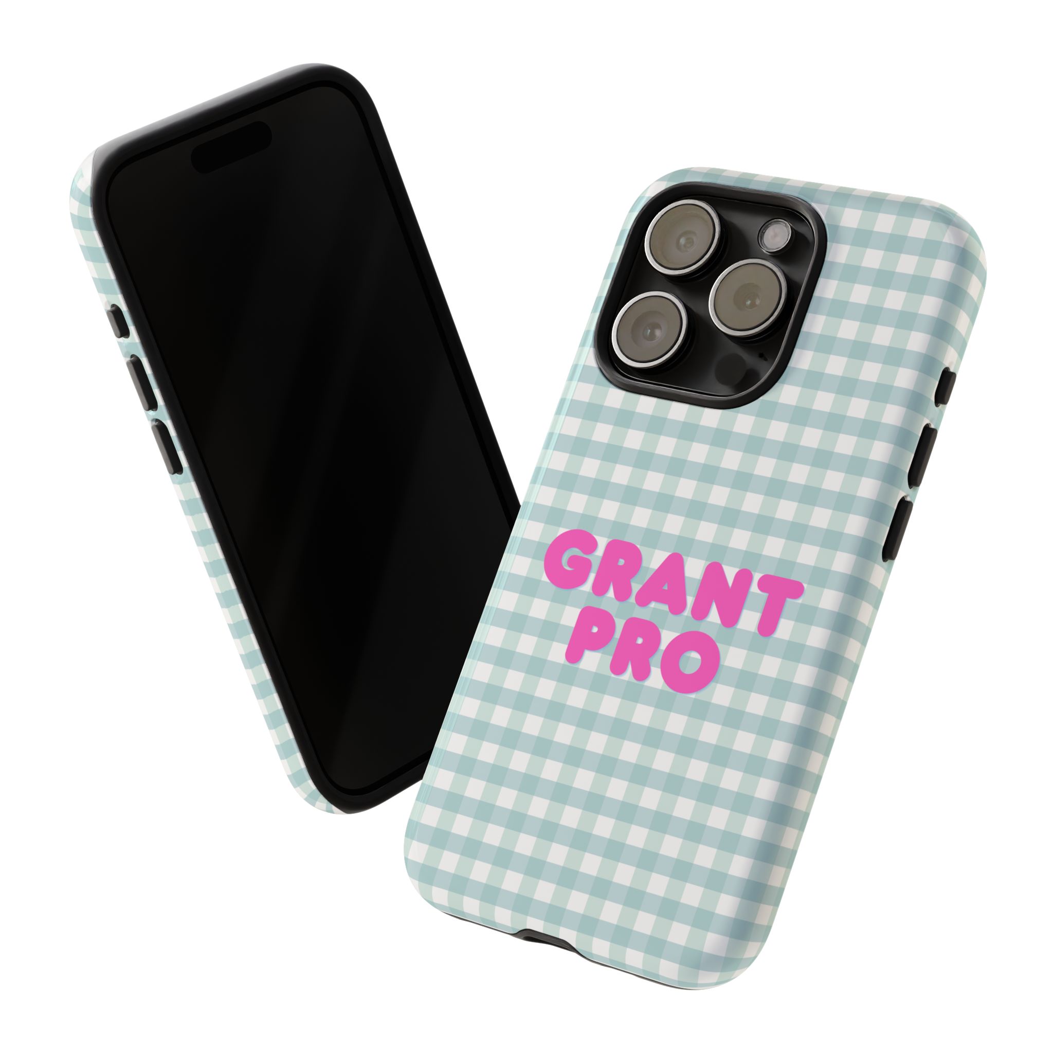 Light Blue Checkered Grant Pro Tough Case - Image 47