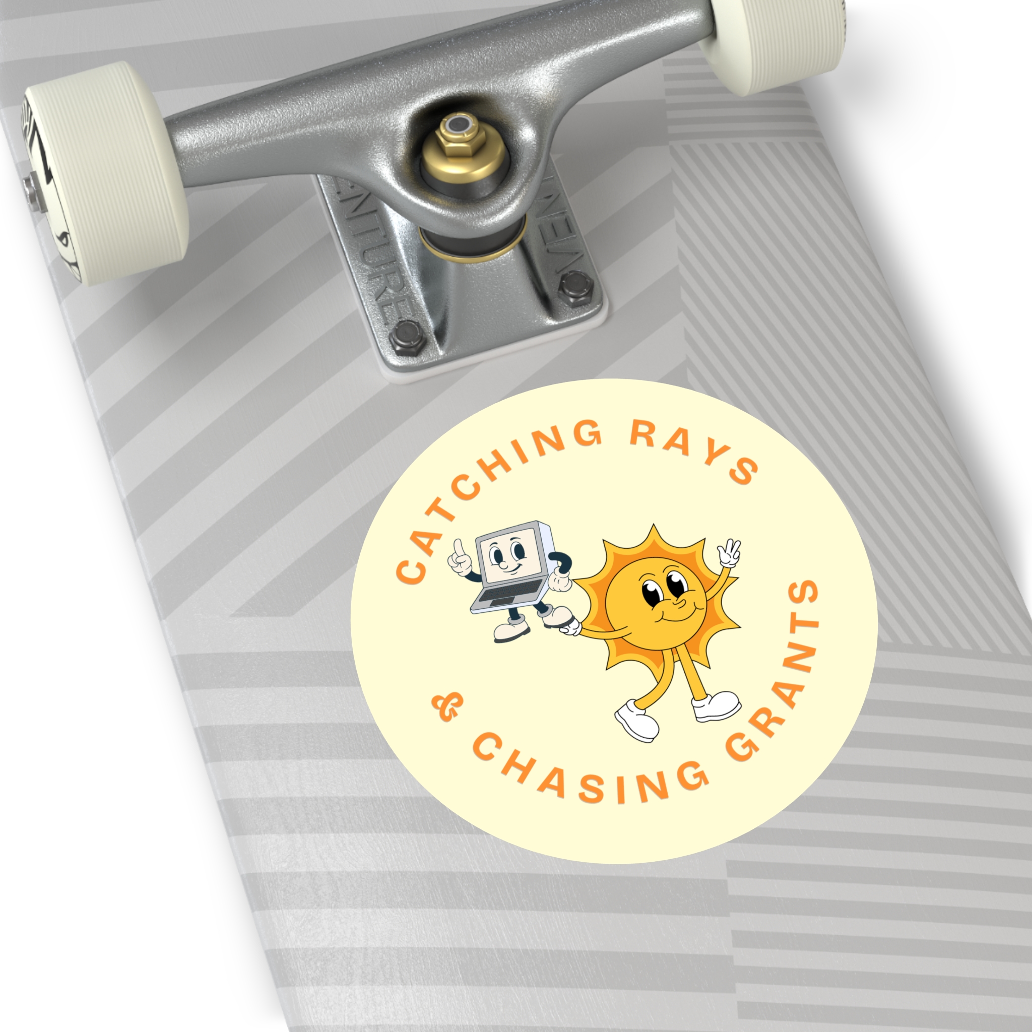 Catching Rays & Chasing Grants Round Vinyl Sticker - Image 12