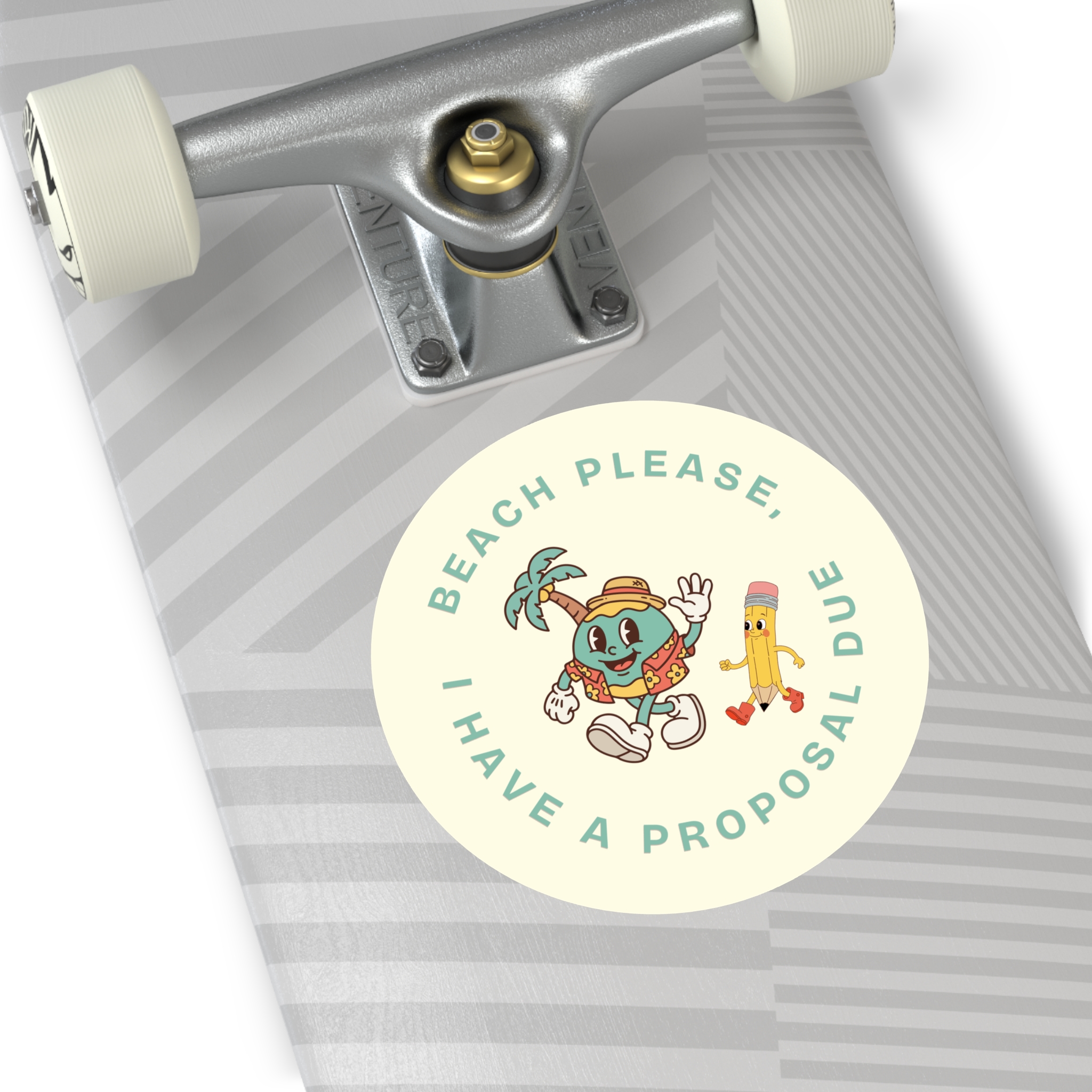 Beach Please, I Have A Proposal Due Round Vinyl Sticker - Image 16