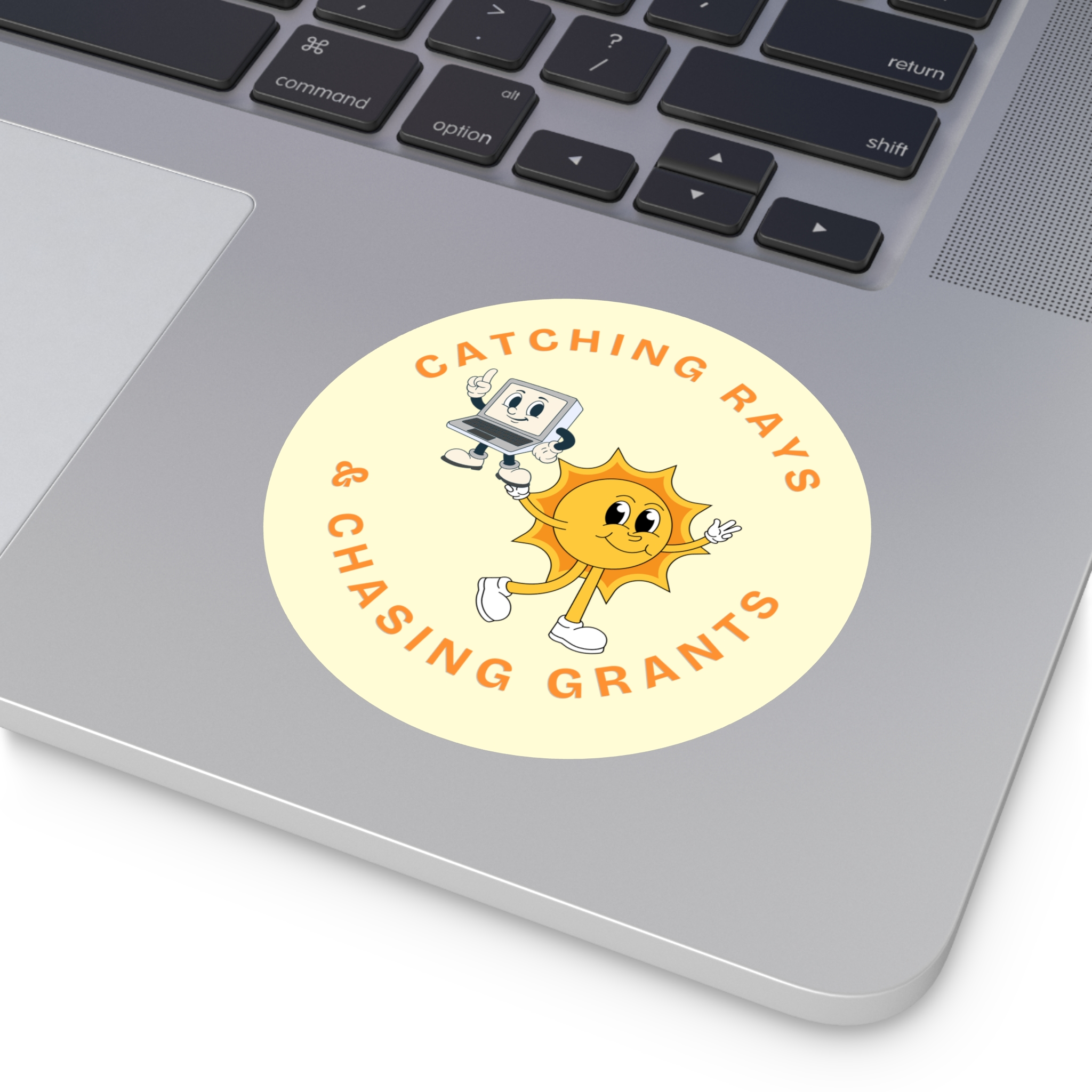 Catching Rays & Chasing Grants Round Vinyl Sticker - Image 9
