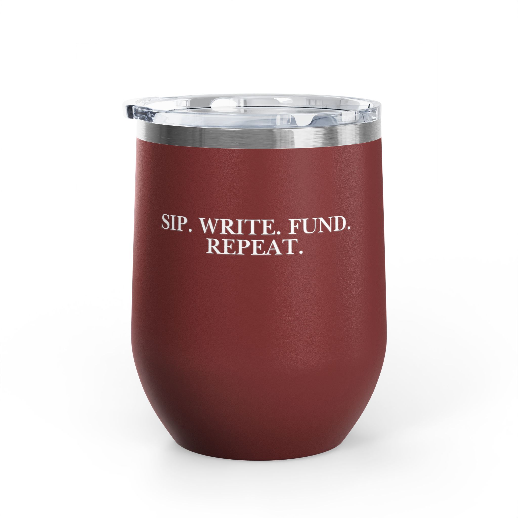 Sip. Write. Fund. Repeat. Wine Tumbler, 12oz - Image 11