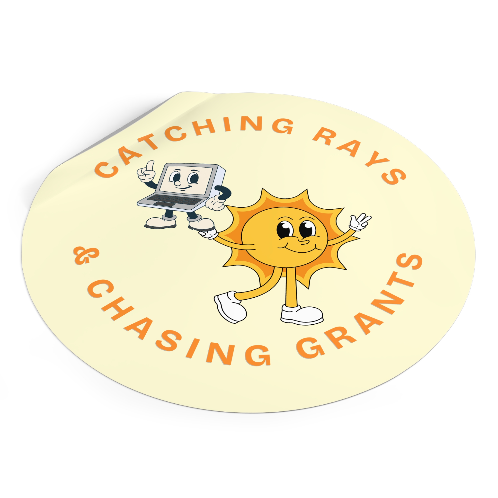 Catching Rays & Chasing Grants Round Vinyl Sticker - Image 14